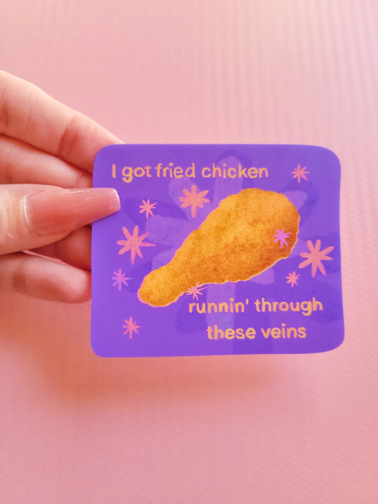 fried chicken matte sticker