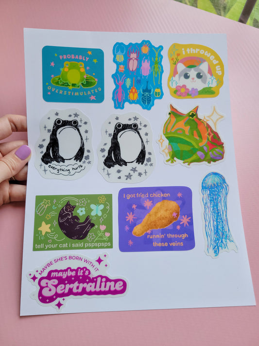 big ole build your own sticker pack (10 in a bundle)