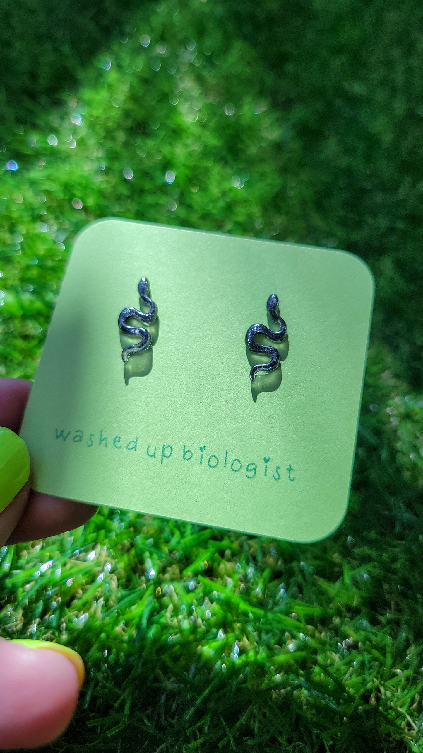 black snakes hypoallergenic stud earrings