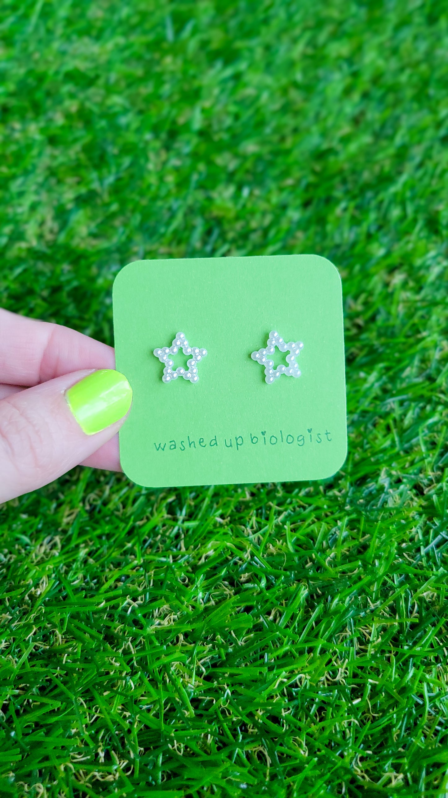 faux pearl stars hypoallergenic stud earrings