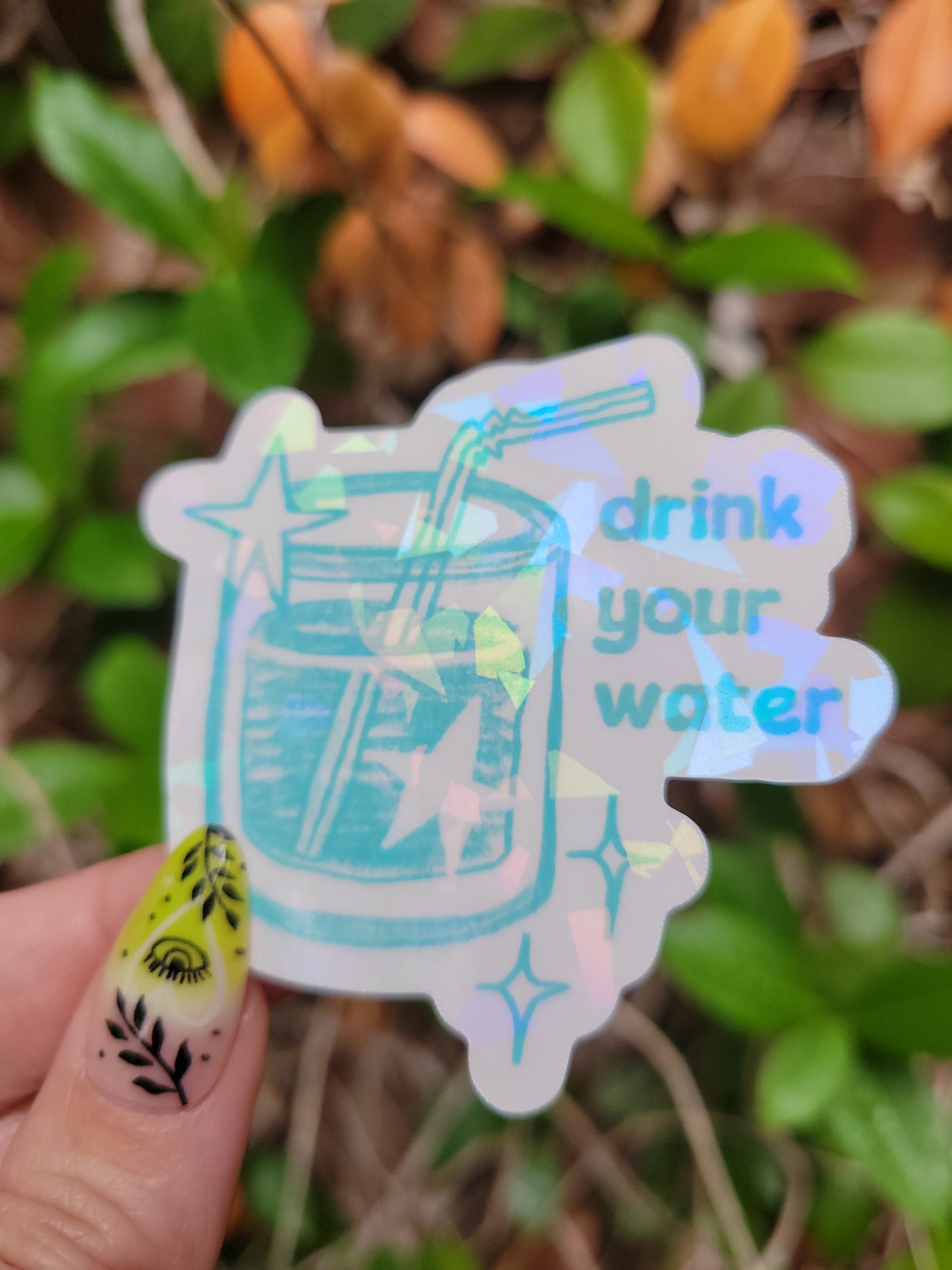 crackle holographic drink your water