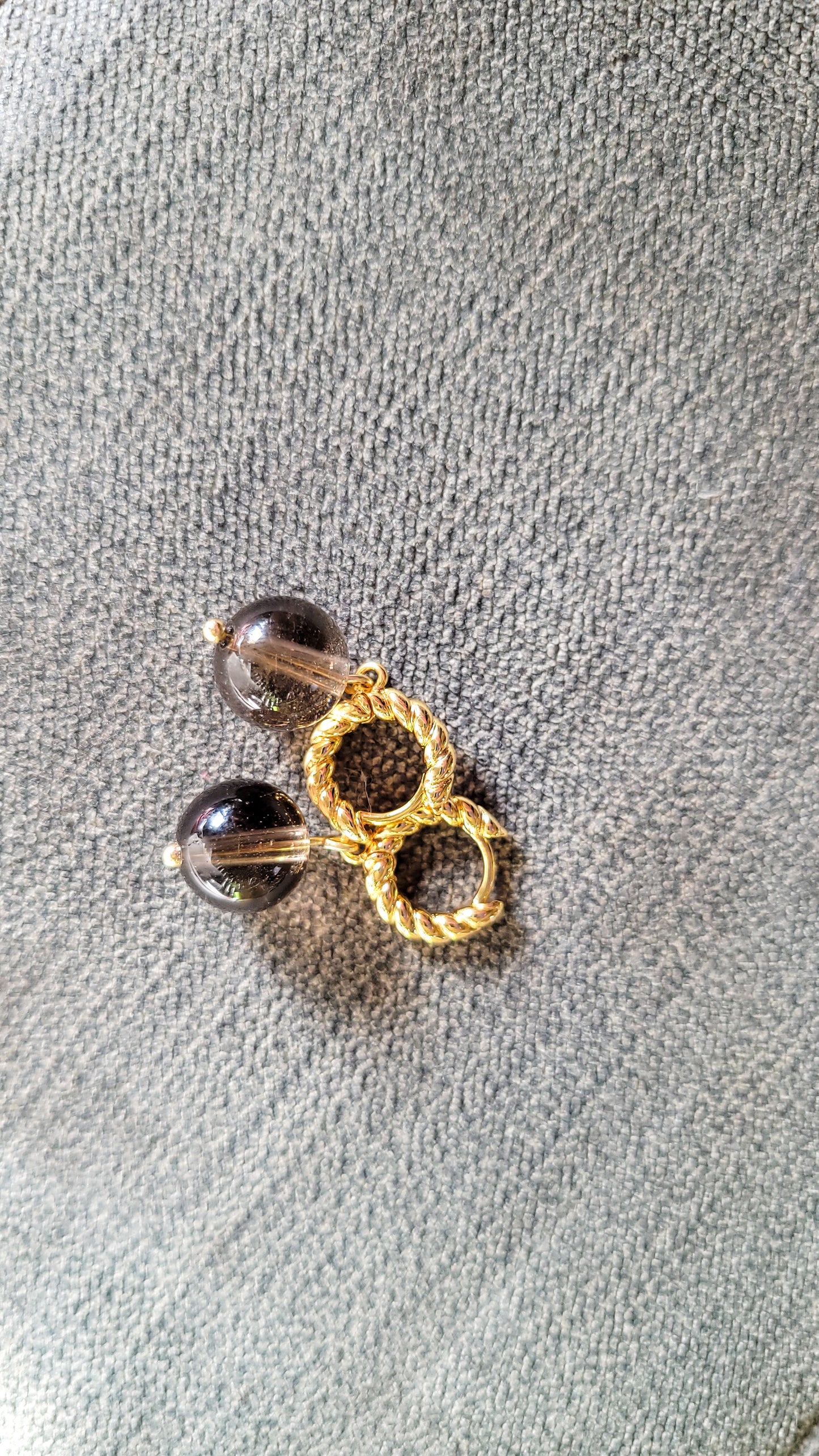 smokey quartz huggies