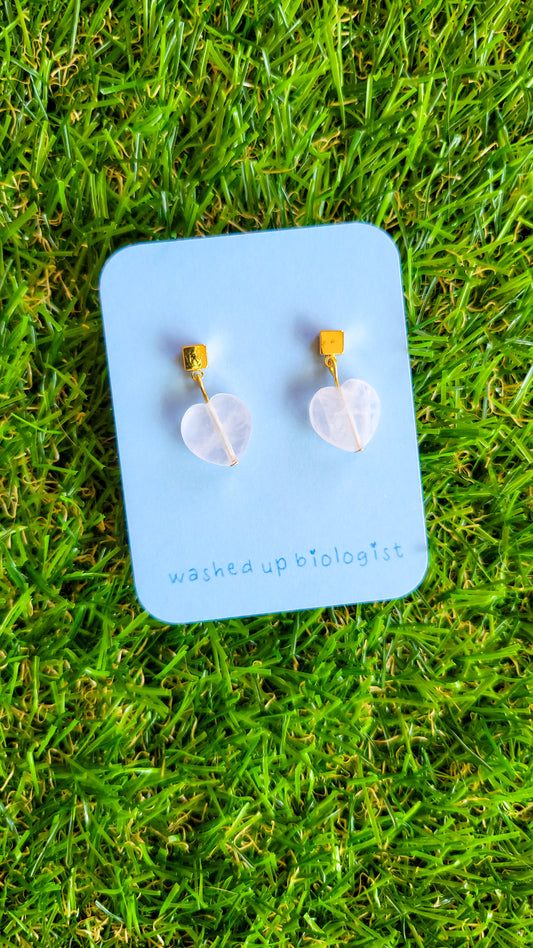 dainty rose quartz hearts