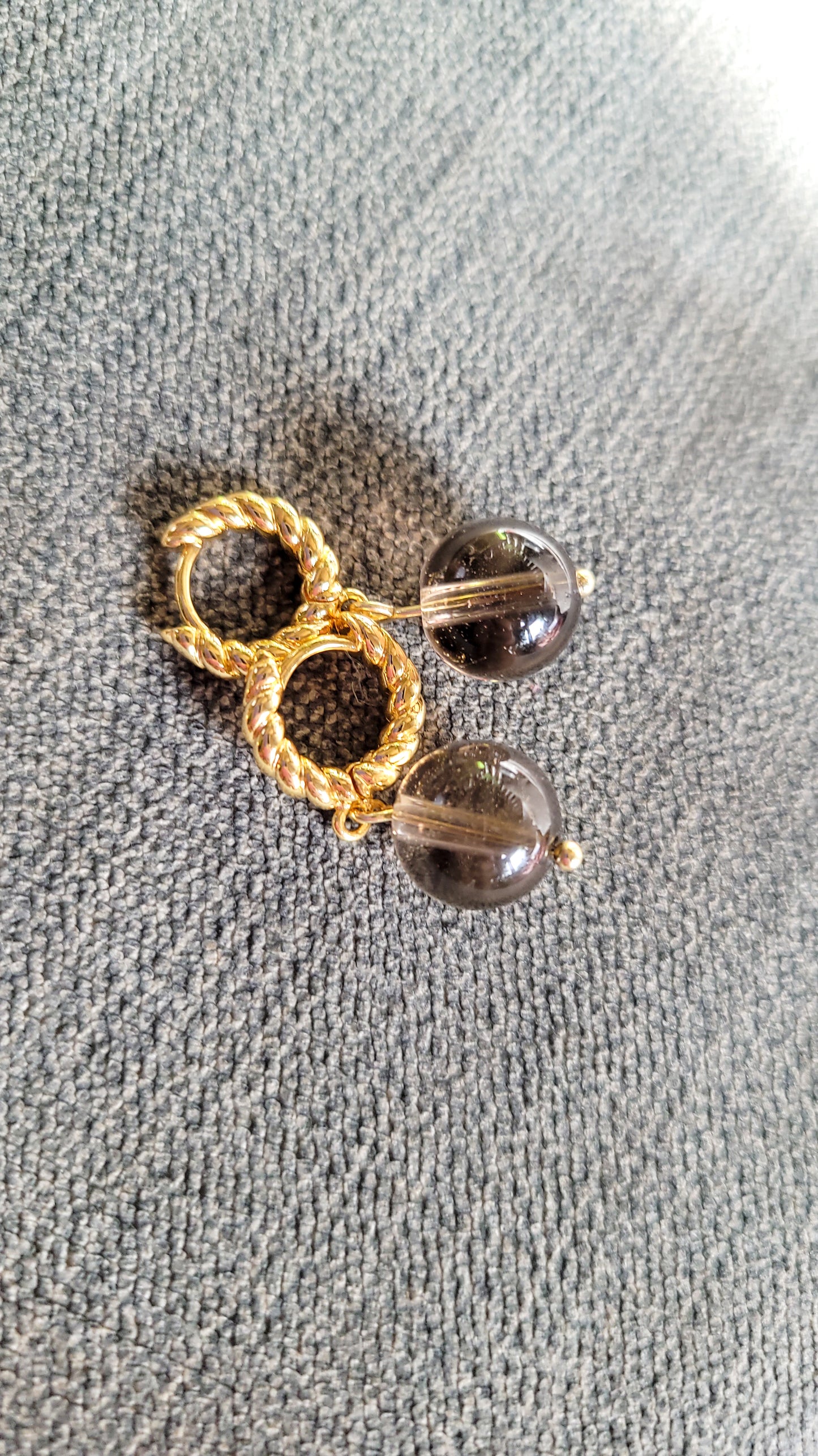 smokey quartz huggies