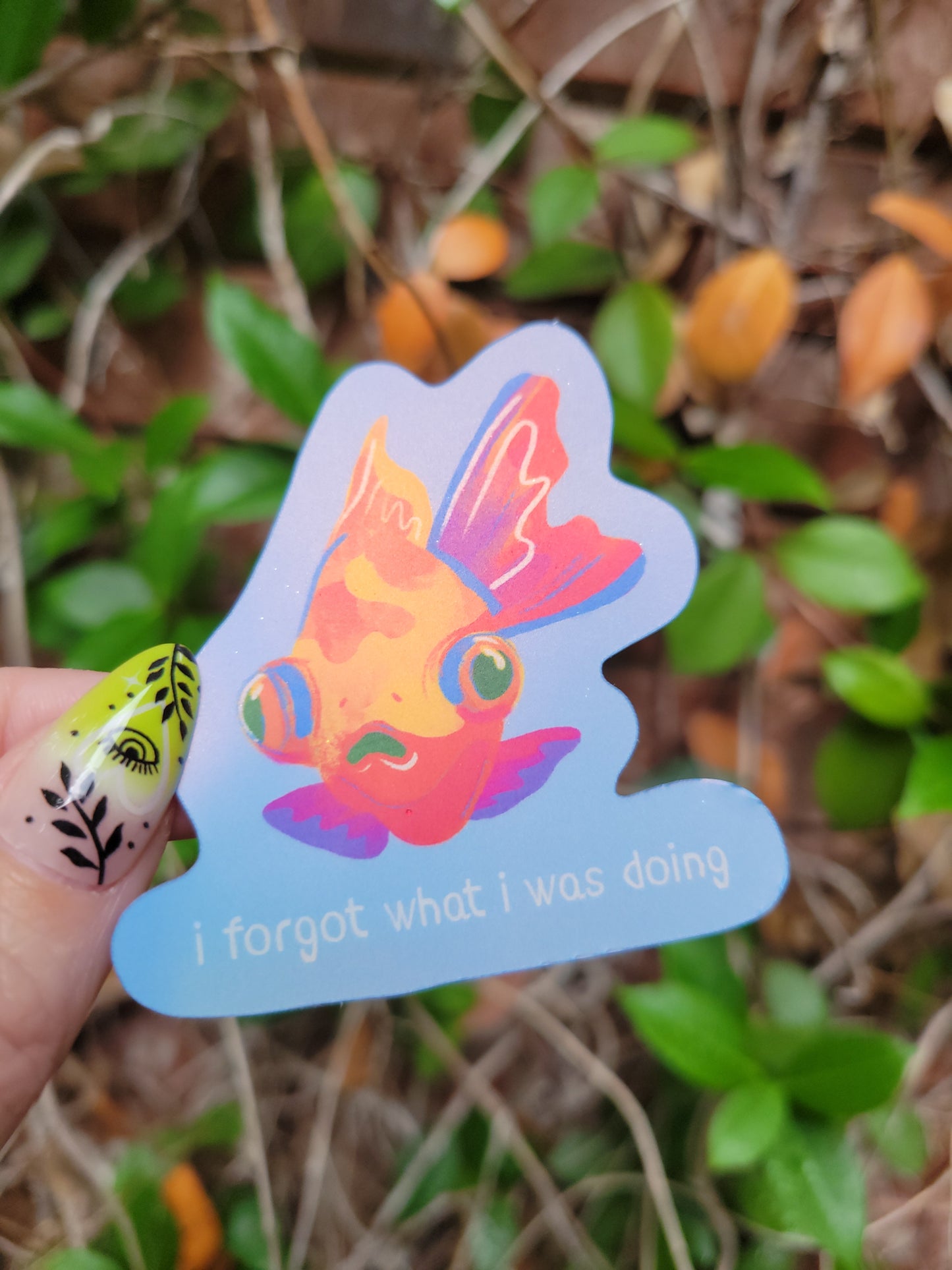 vapor wave holographic i forgot goldfish