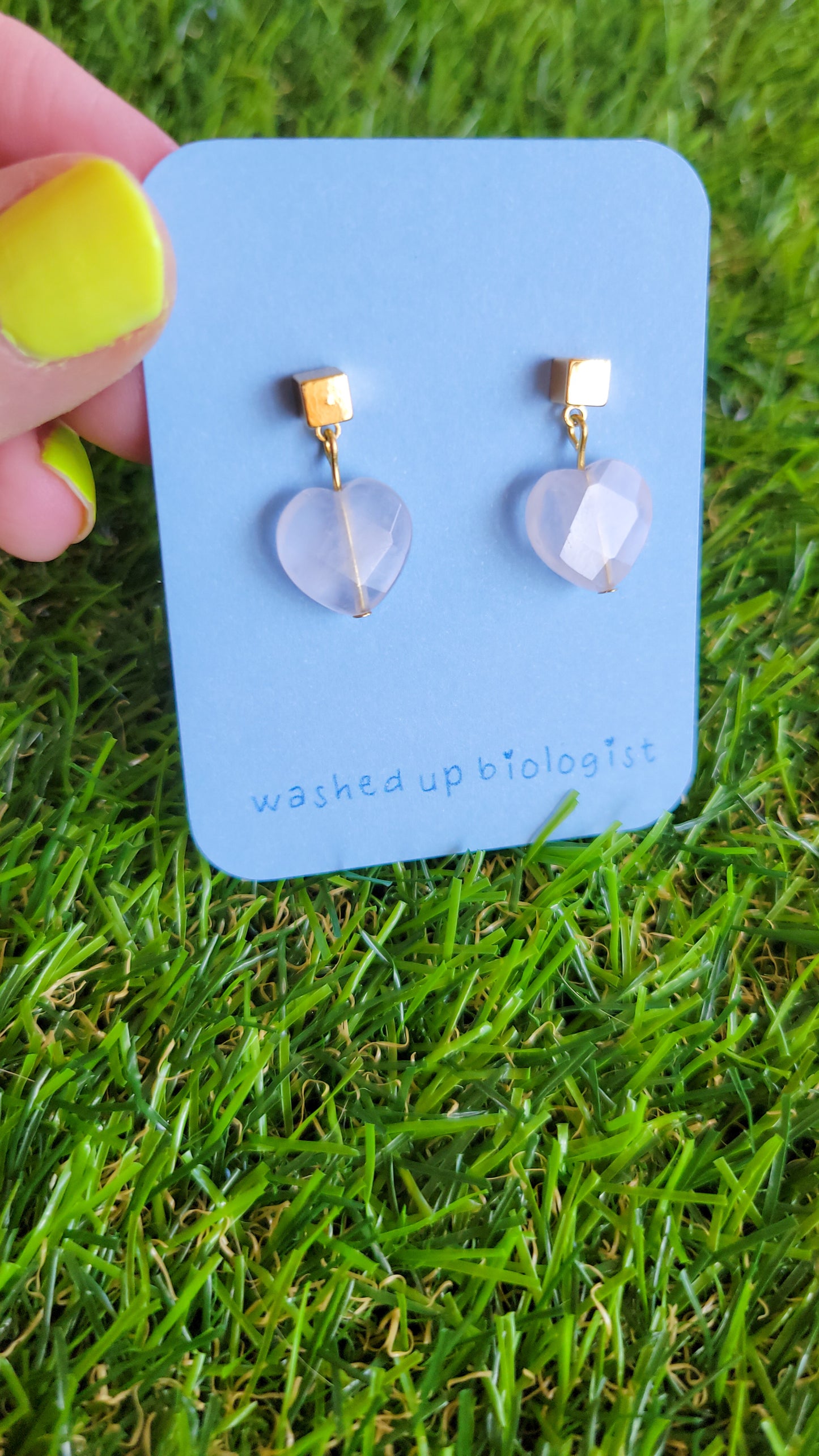 dainty rose quartz hearts