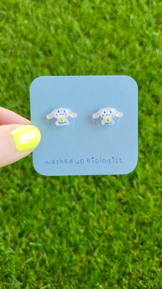 white floppy eared kawaii puppy