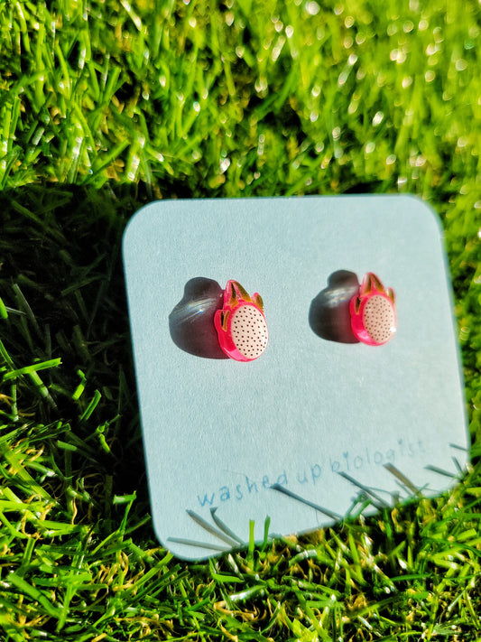 dragon fruit hypoallergenic stud earrings
