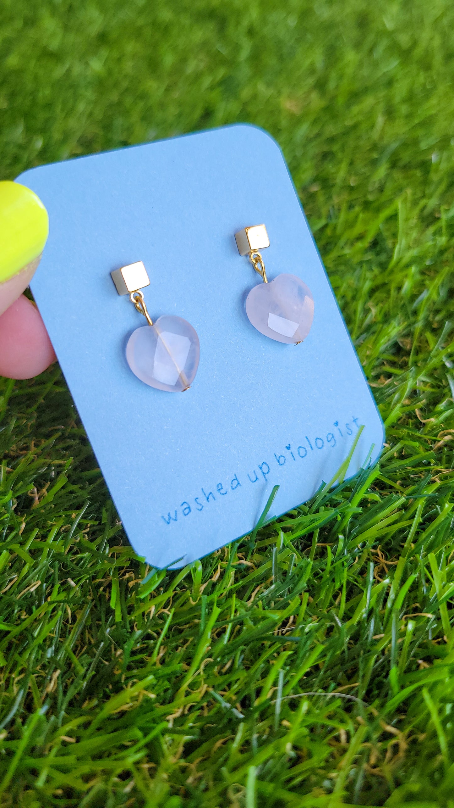 dainty rose quartz hearts