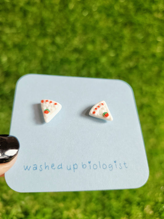 cake slices hypoallergenic stud earrings