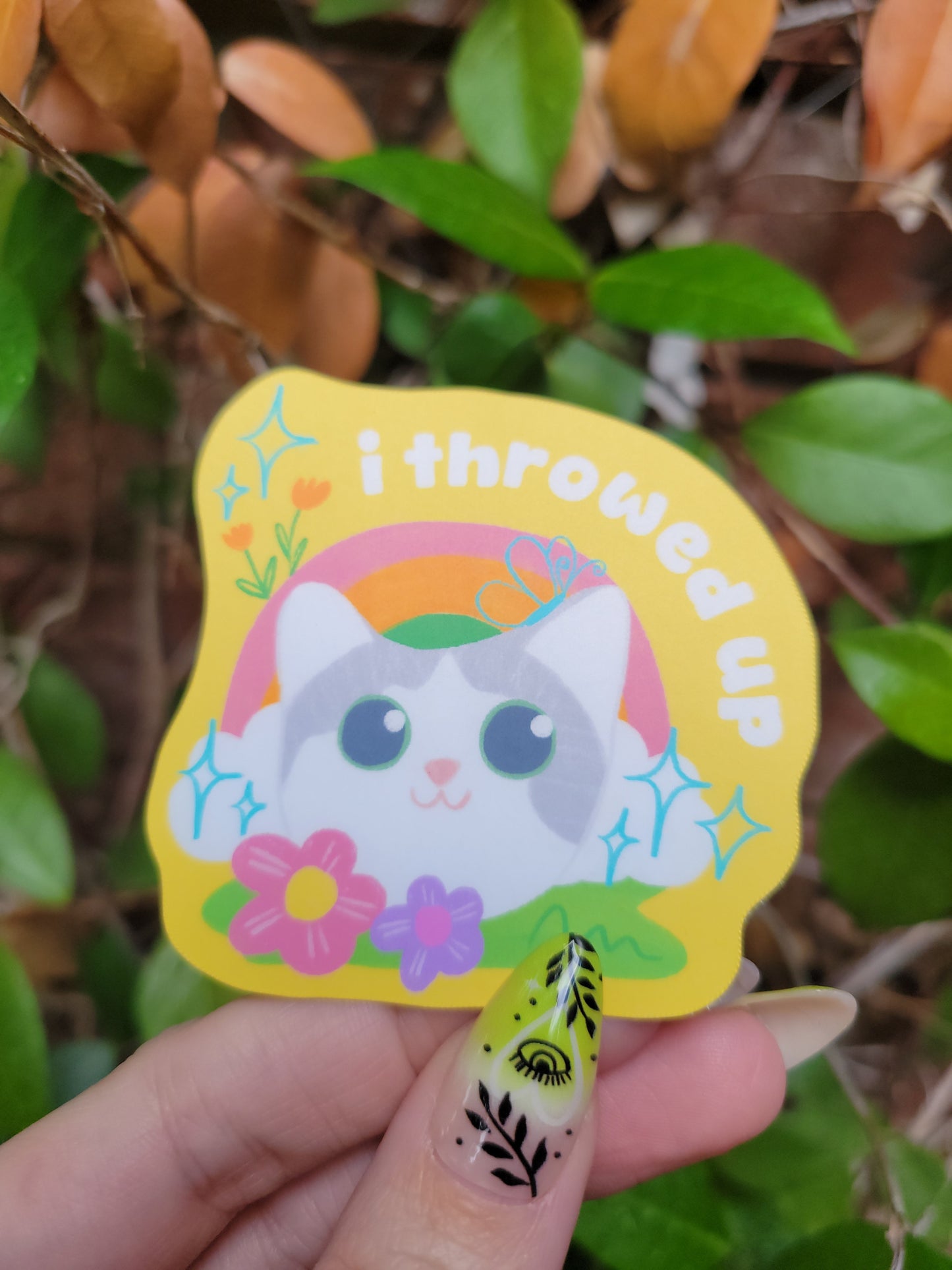 i throwed up matte sticker