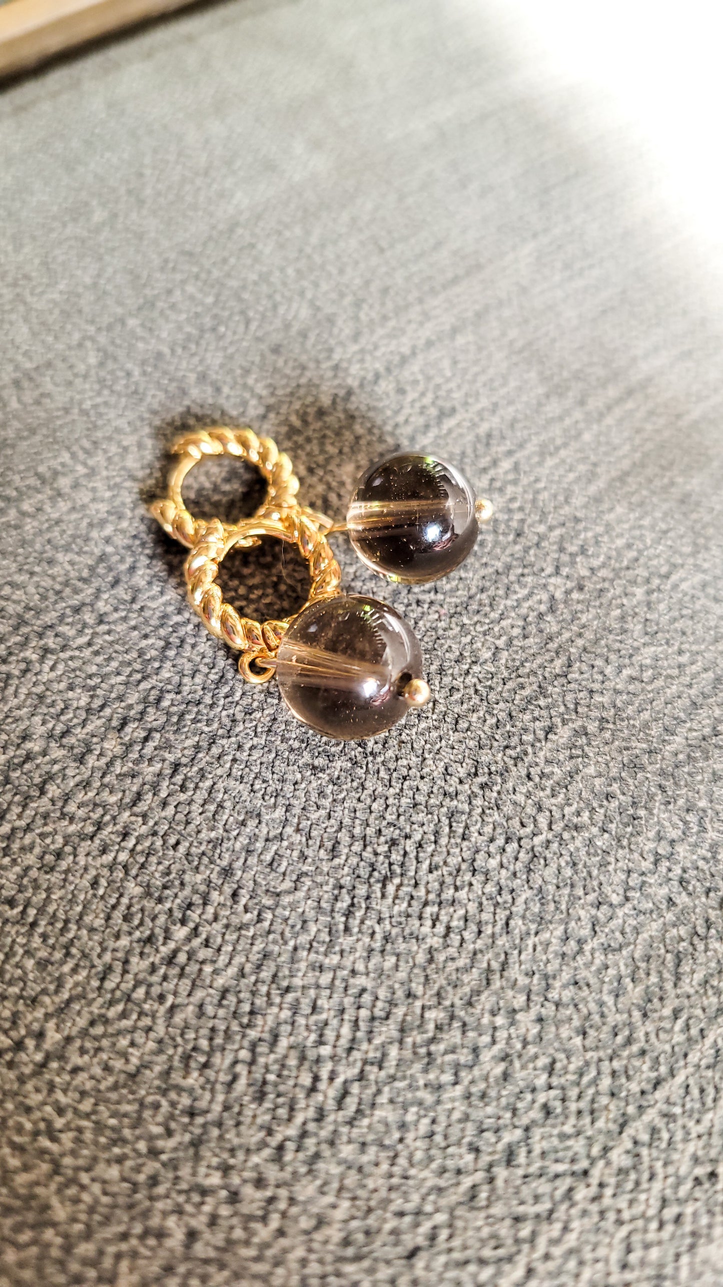 smokey quartz huggies