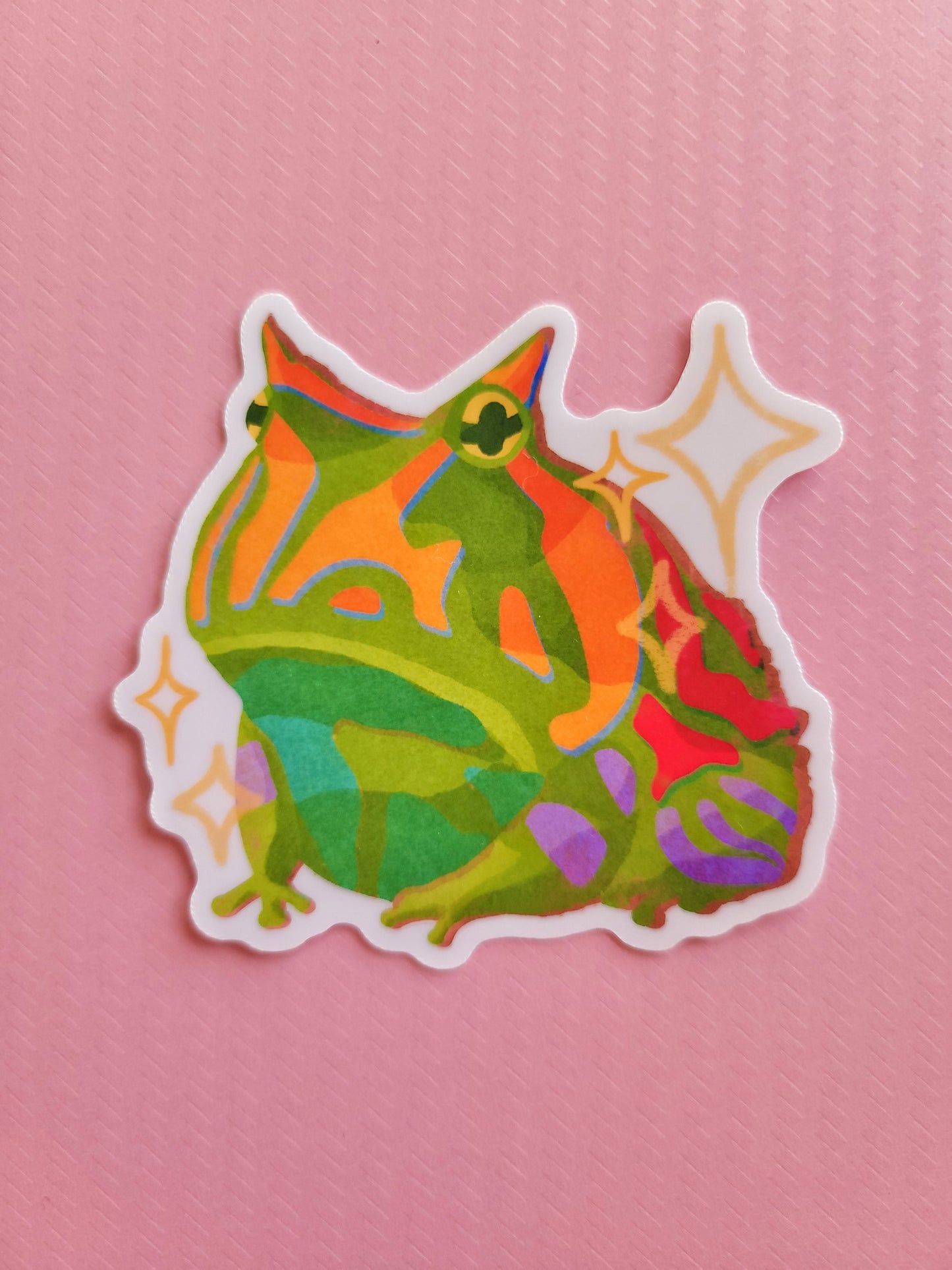 Surinam horned frog matte sticker