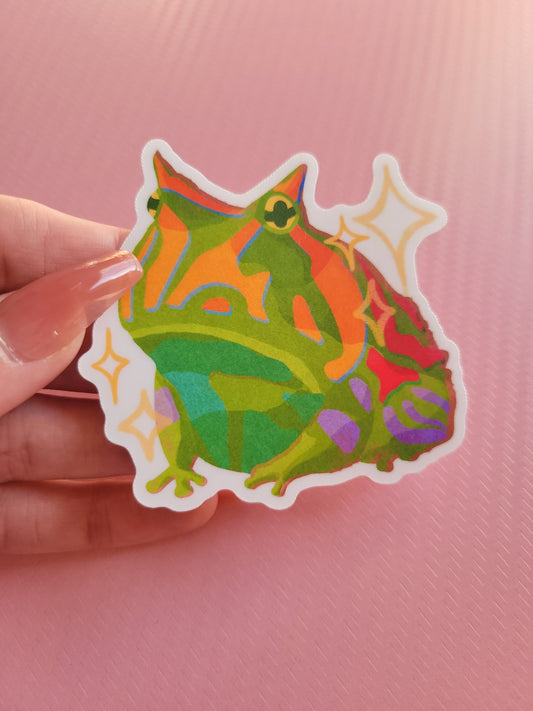 Surinam horned frog matte sticker