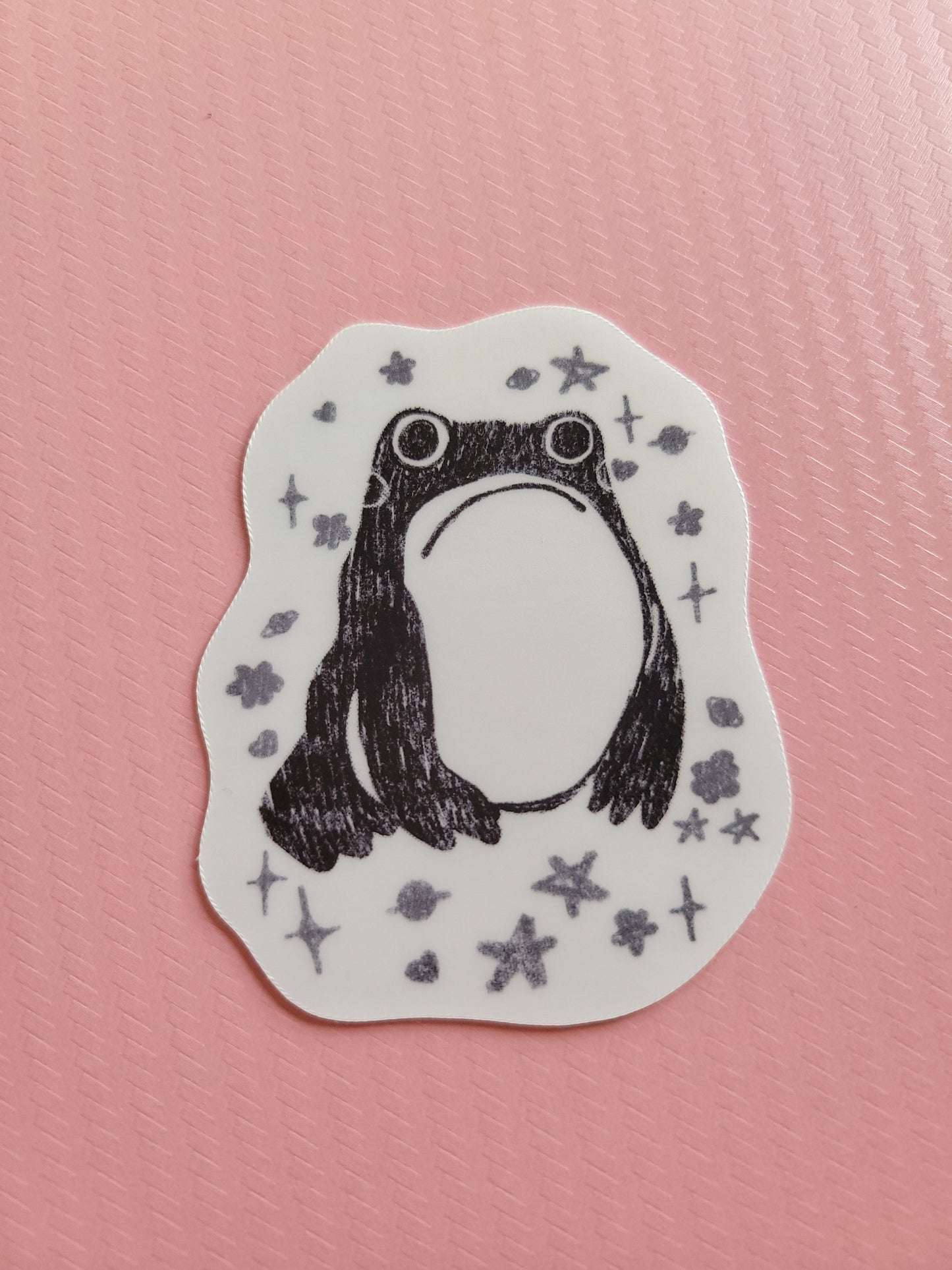 unimpressed frog matte sticker