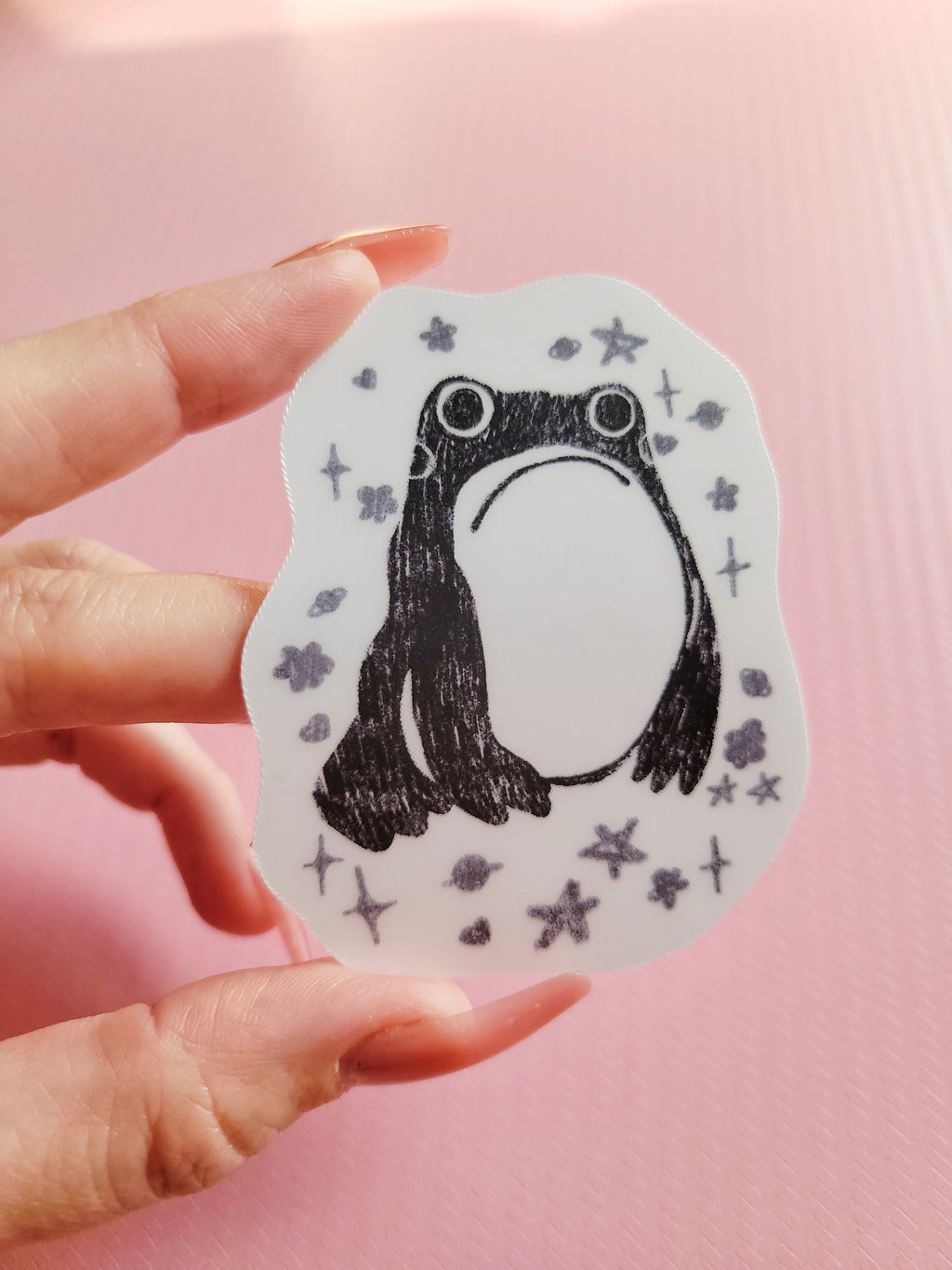 unimpressed frog matte sticker