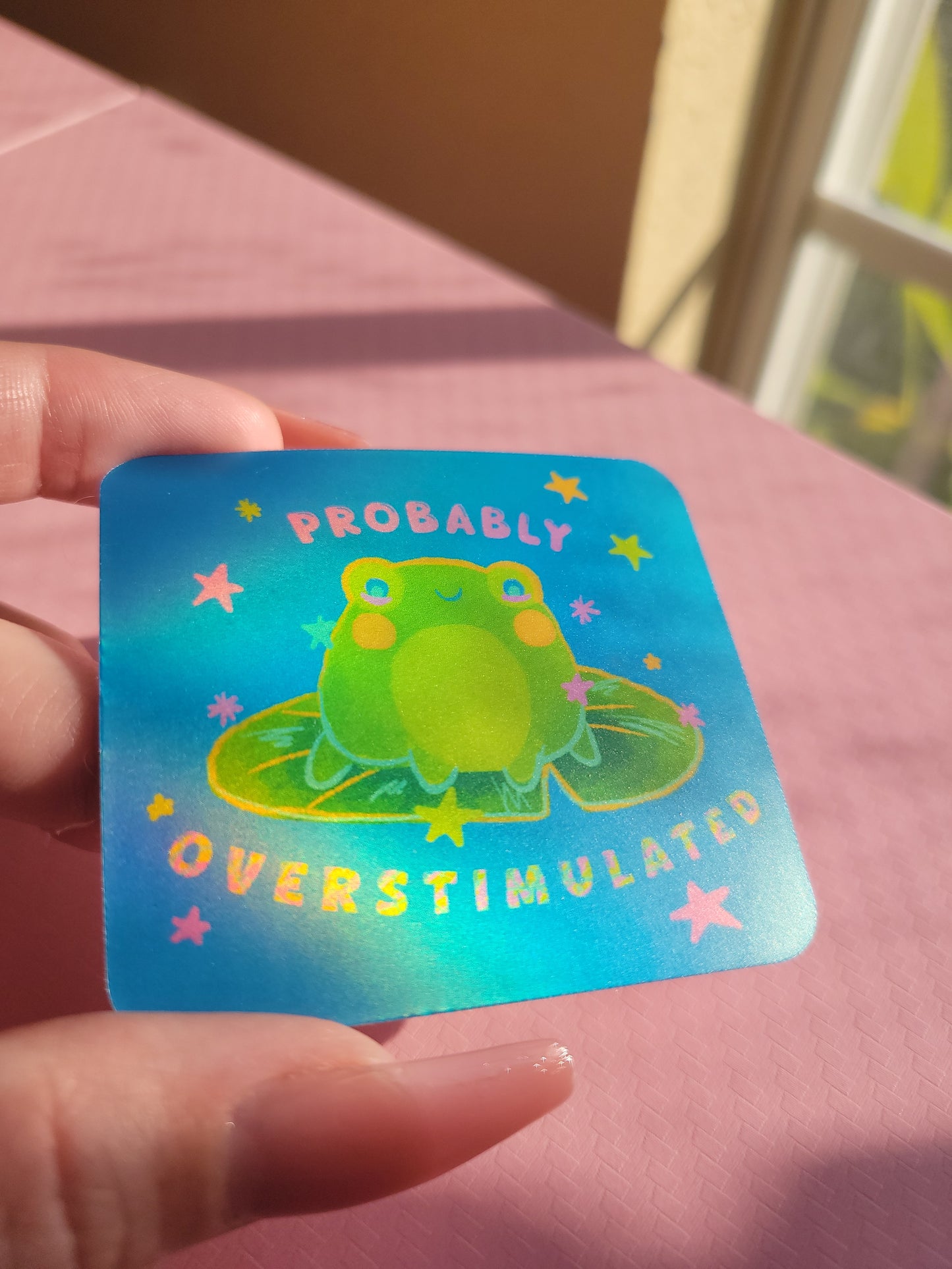 probably overstimulated frog sticker
