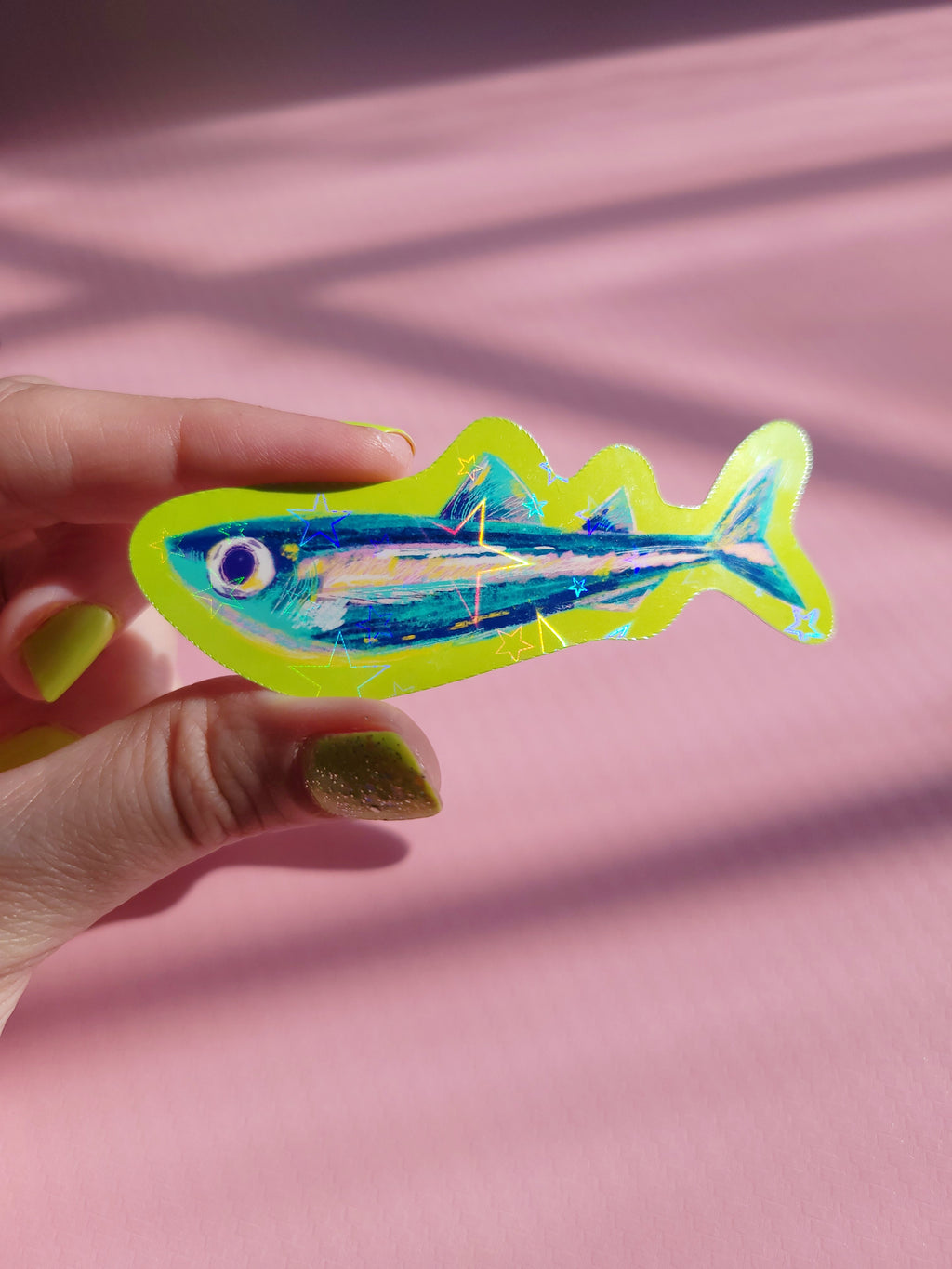 🌟holographic stars vinyl sardine sticker🌟