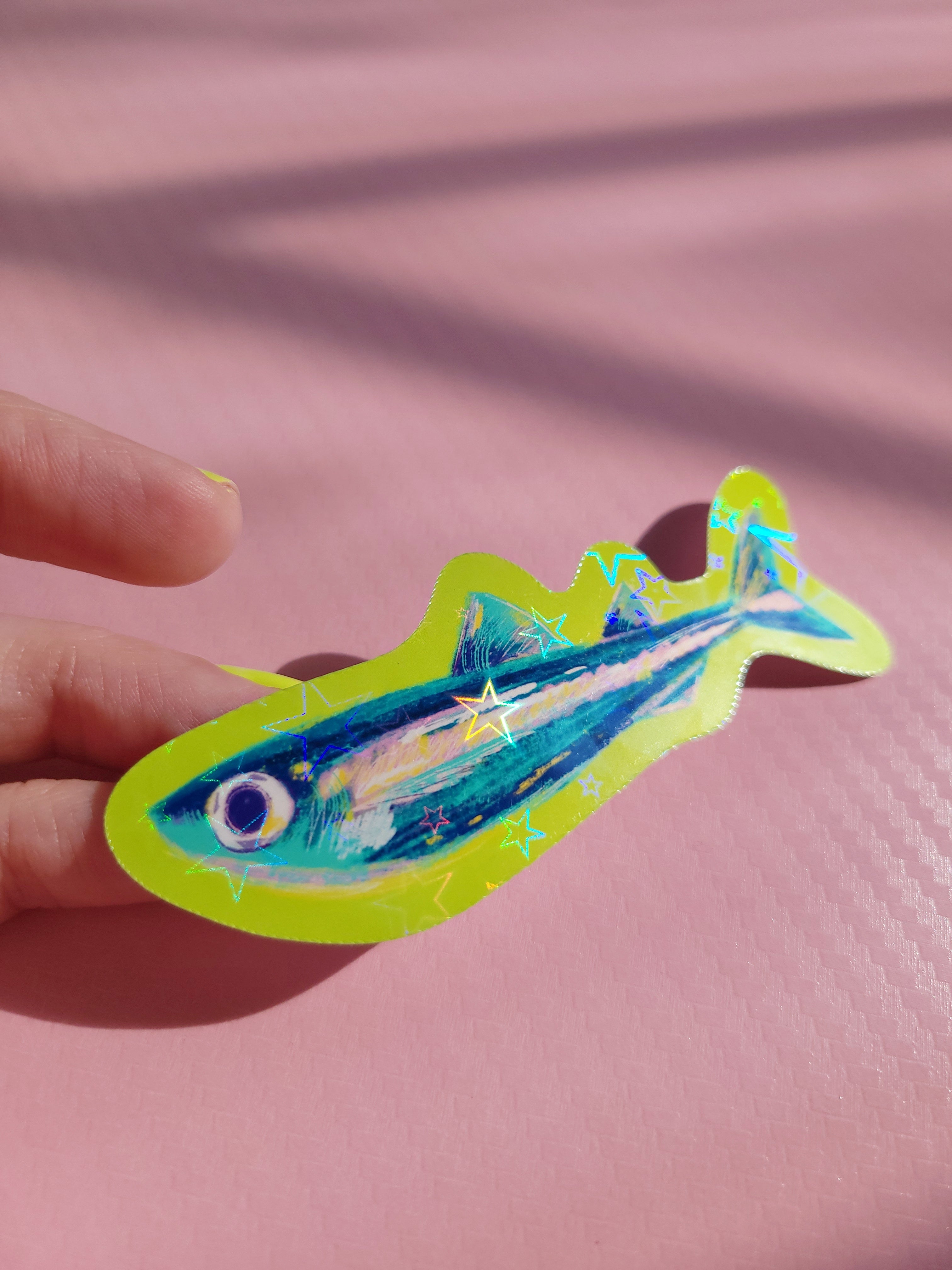 🌟holographic stars vinyl sardine sticker🌟