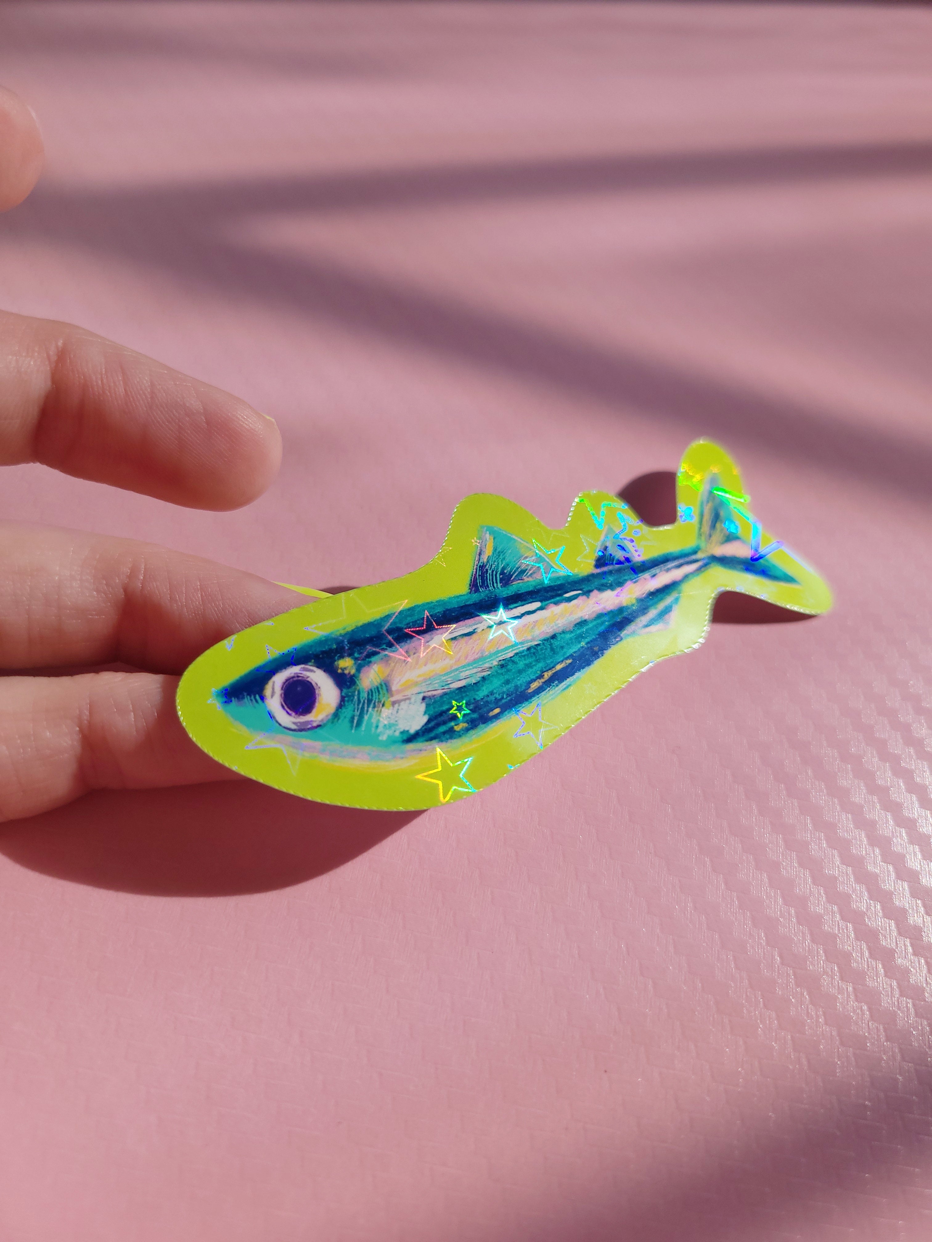 🌟holographic stars vinyl sardine sticker🌟