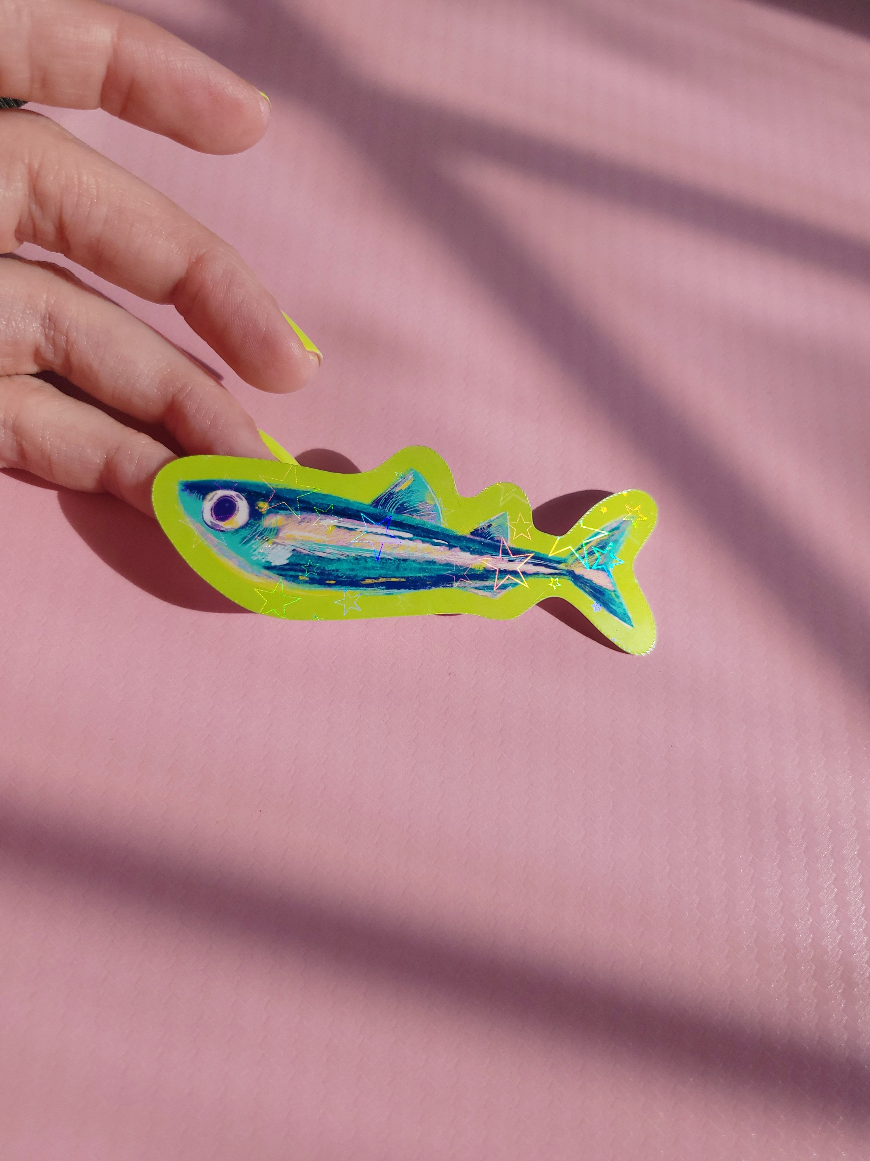 🌟holographic stars vinyl sardine sticker🌟