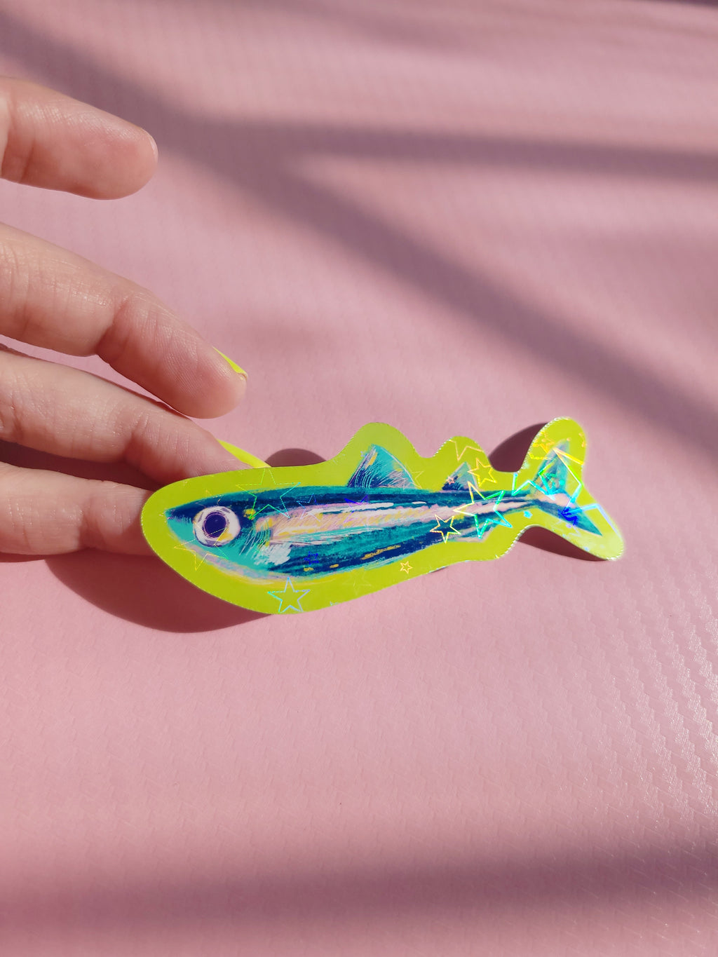 🌟holographic stars vinyl sardine sticker🌟