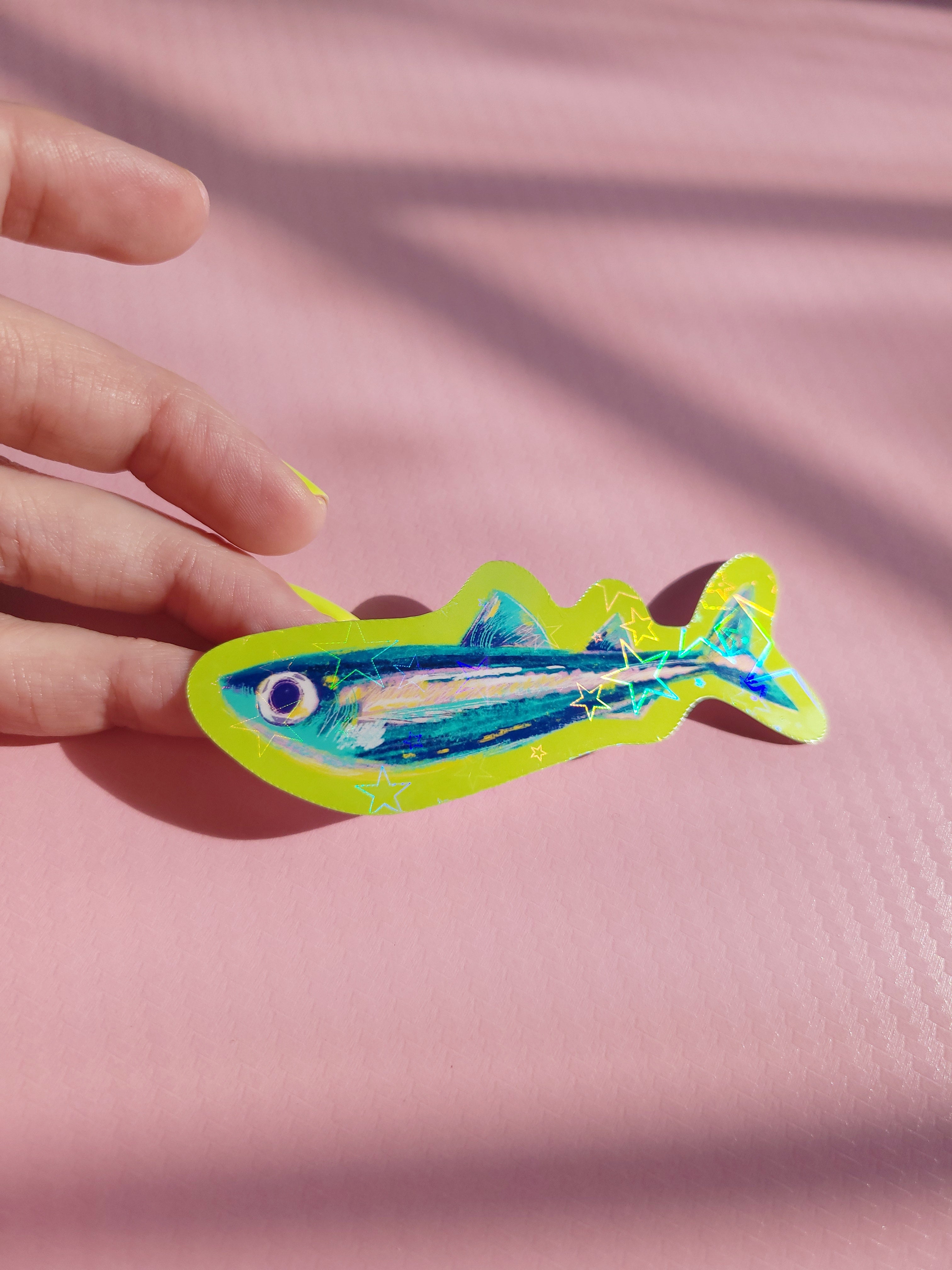 🌟holographic stars vinyl sardine sticker🌟