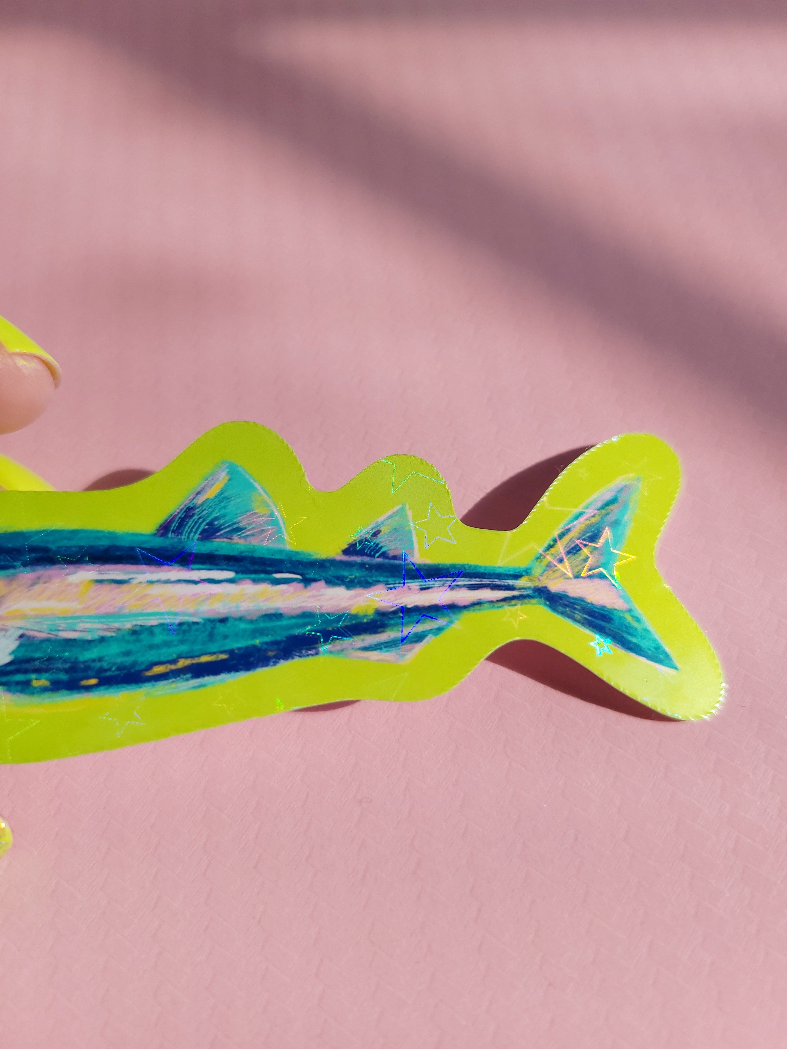 🌟holographic stars vinyl sardine sticker🌟