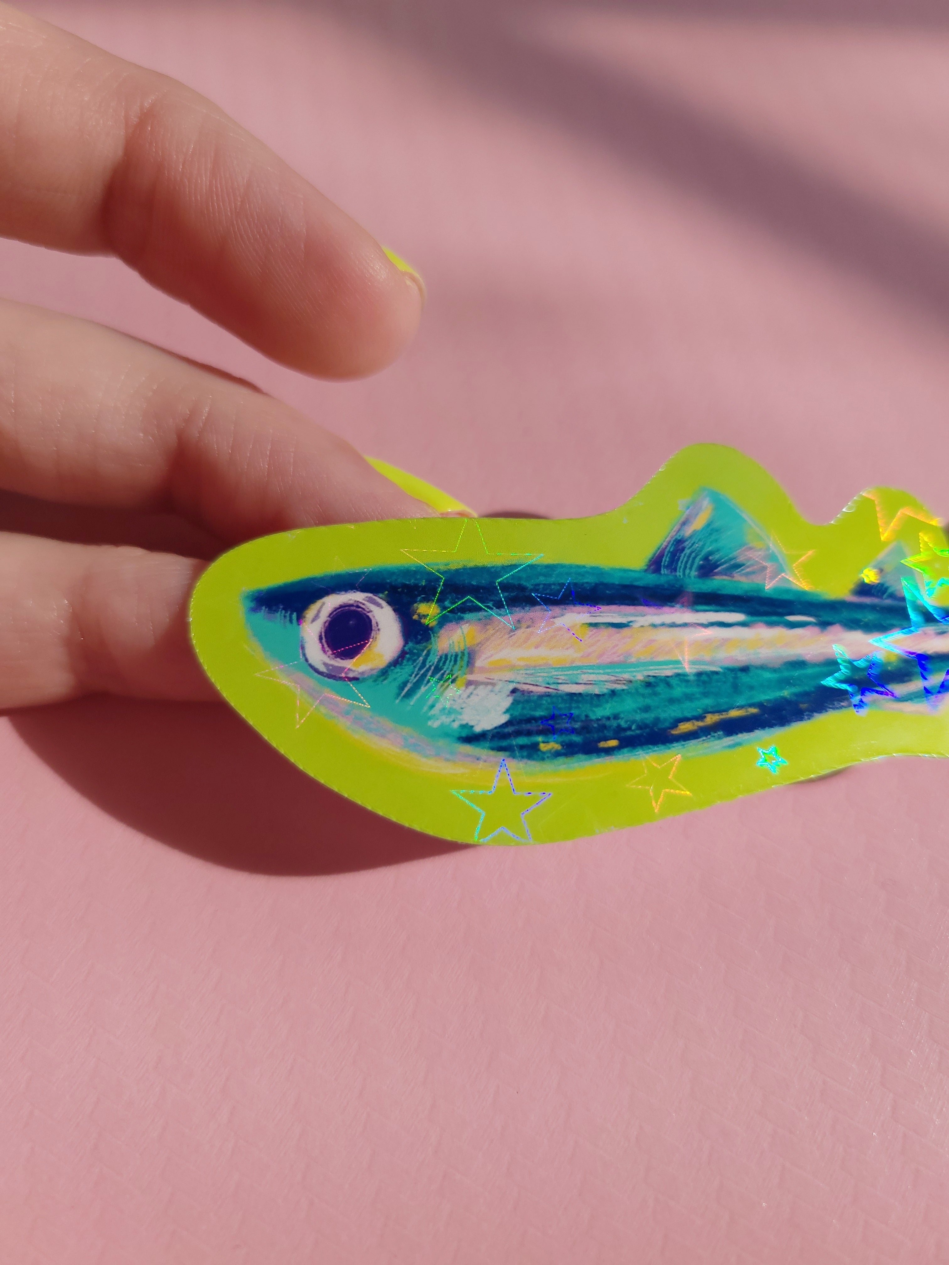 🌟holographic stars vinyl sardine sticker🌟