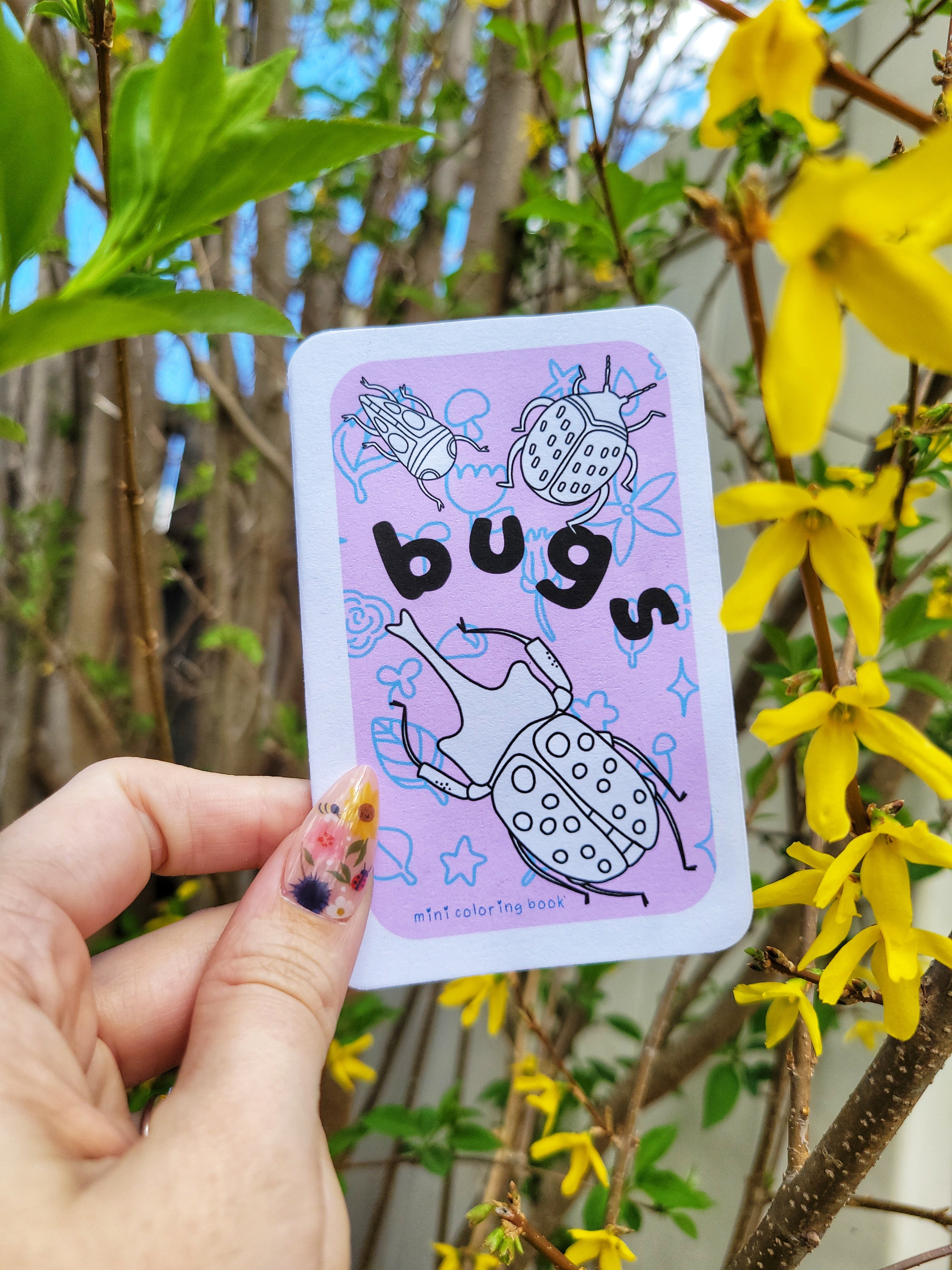 🐞 bugs mini zine coloring book 🪲