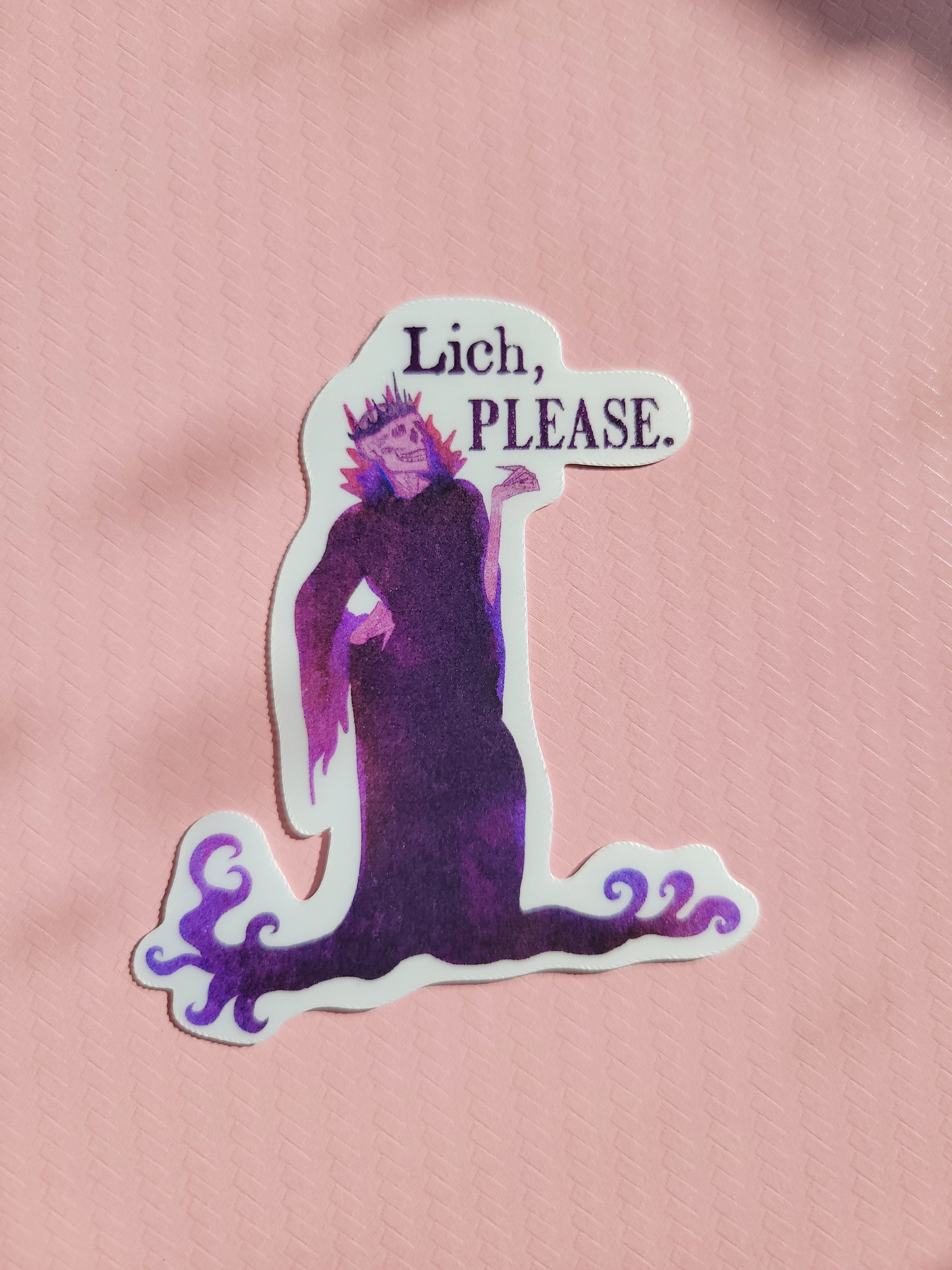 lich please matte vinyl sticker