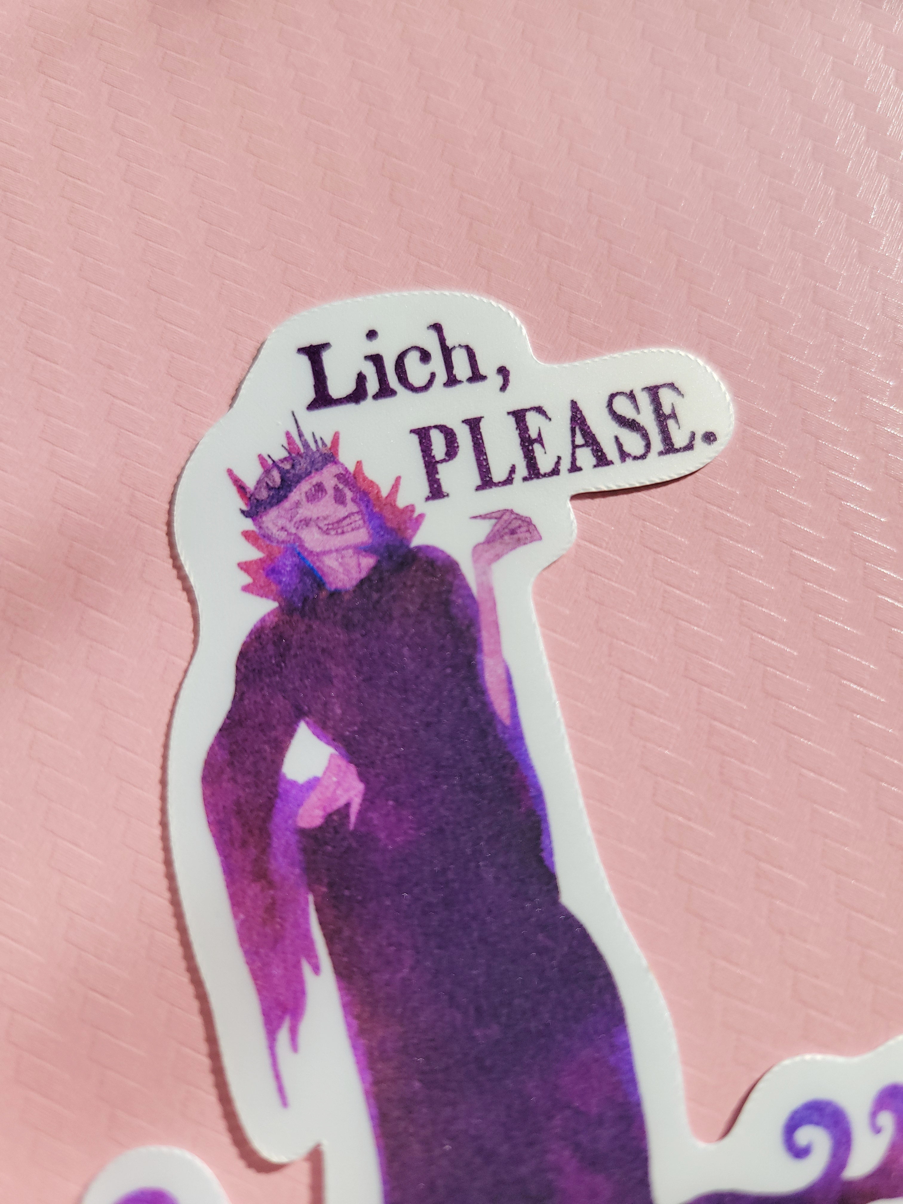 lich please matte vinyl sticker