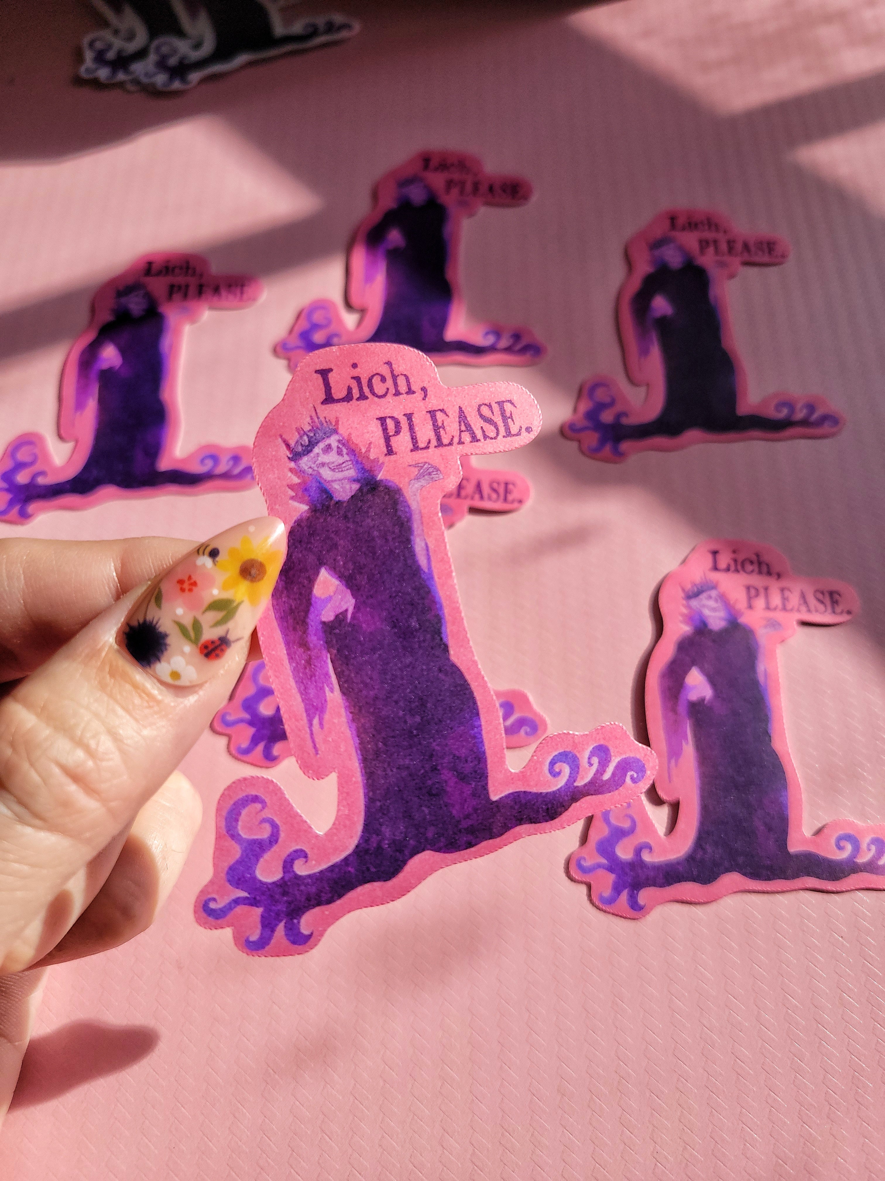 lich please matte vinyl sticker