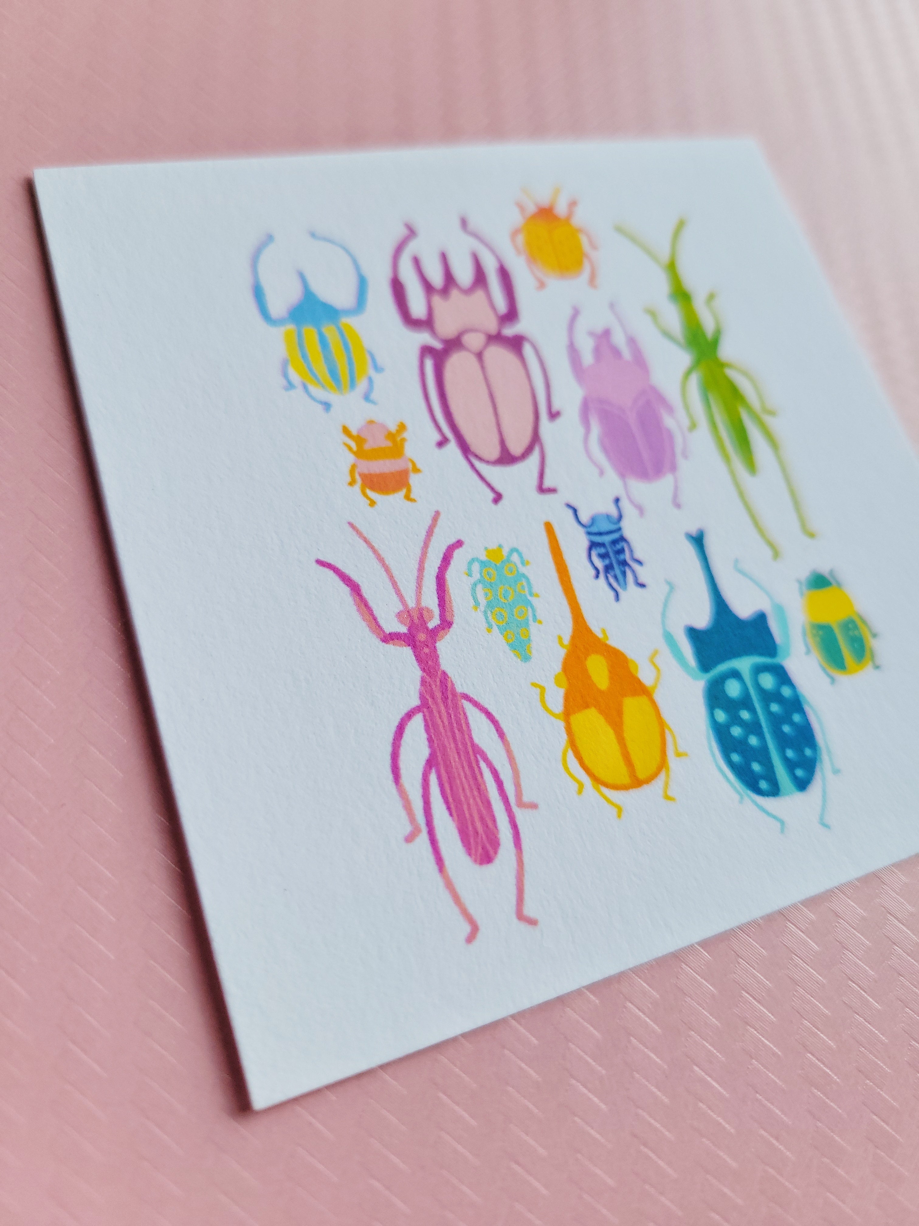 bright bugs mini archival art print