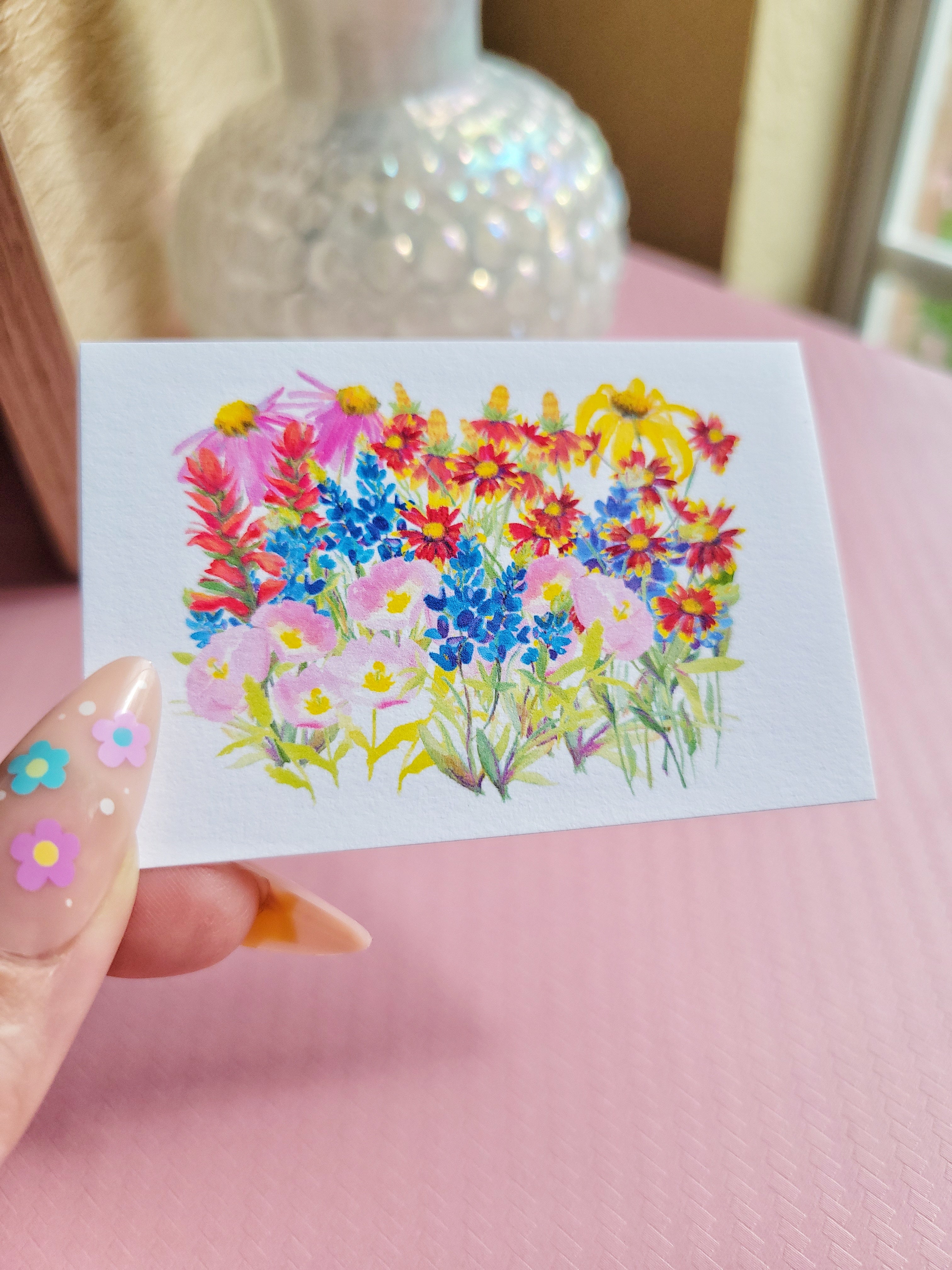 Texas wildflowers mini archival art print