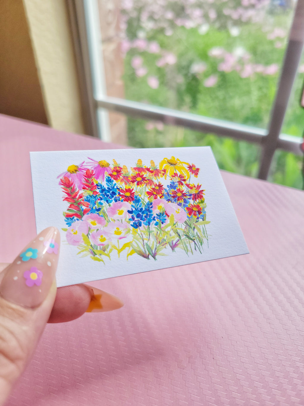 Texas wildflowers mini archival art print