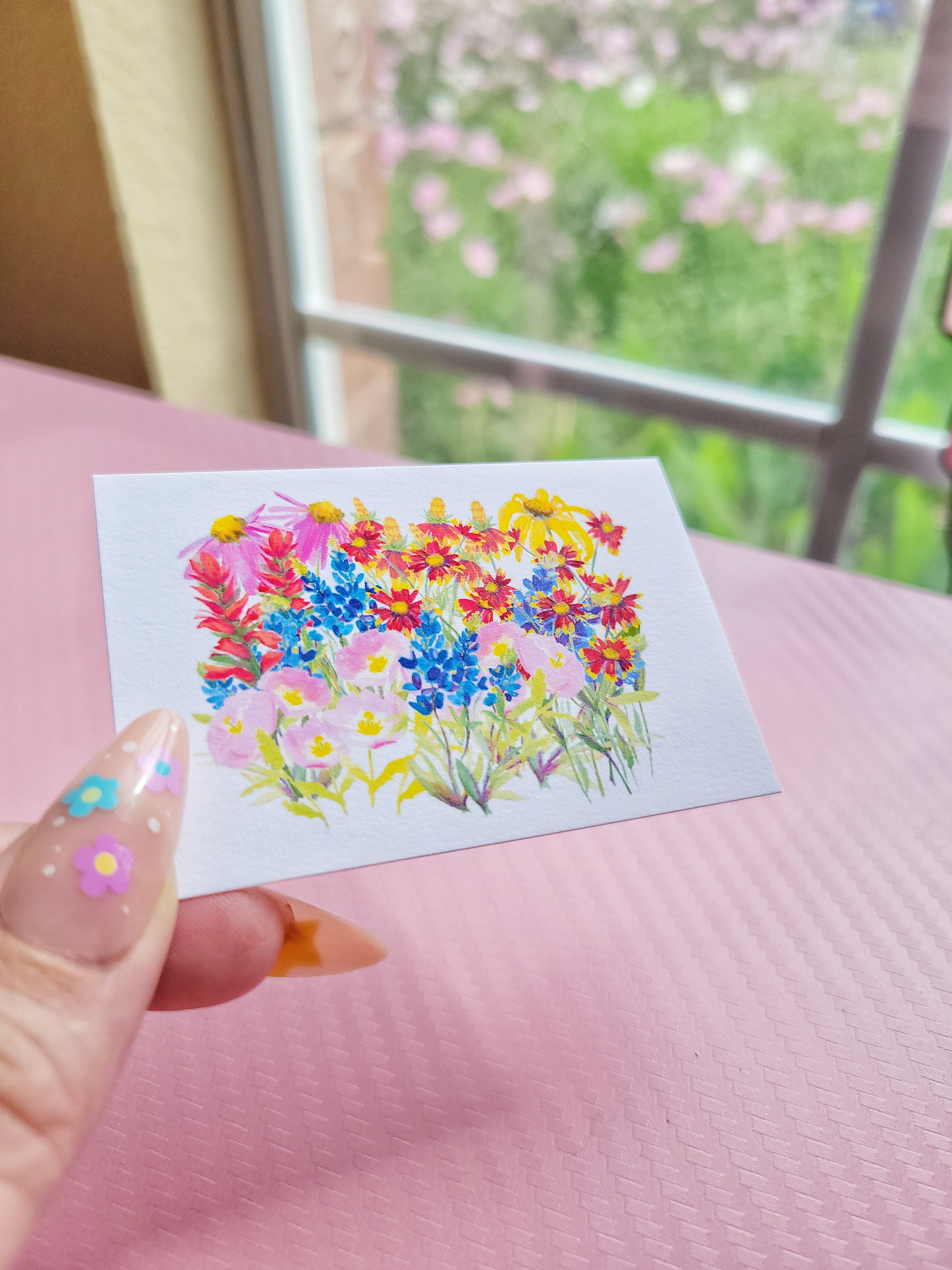 Texas wildflowers mini archival art print