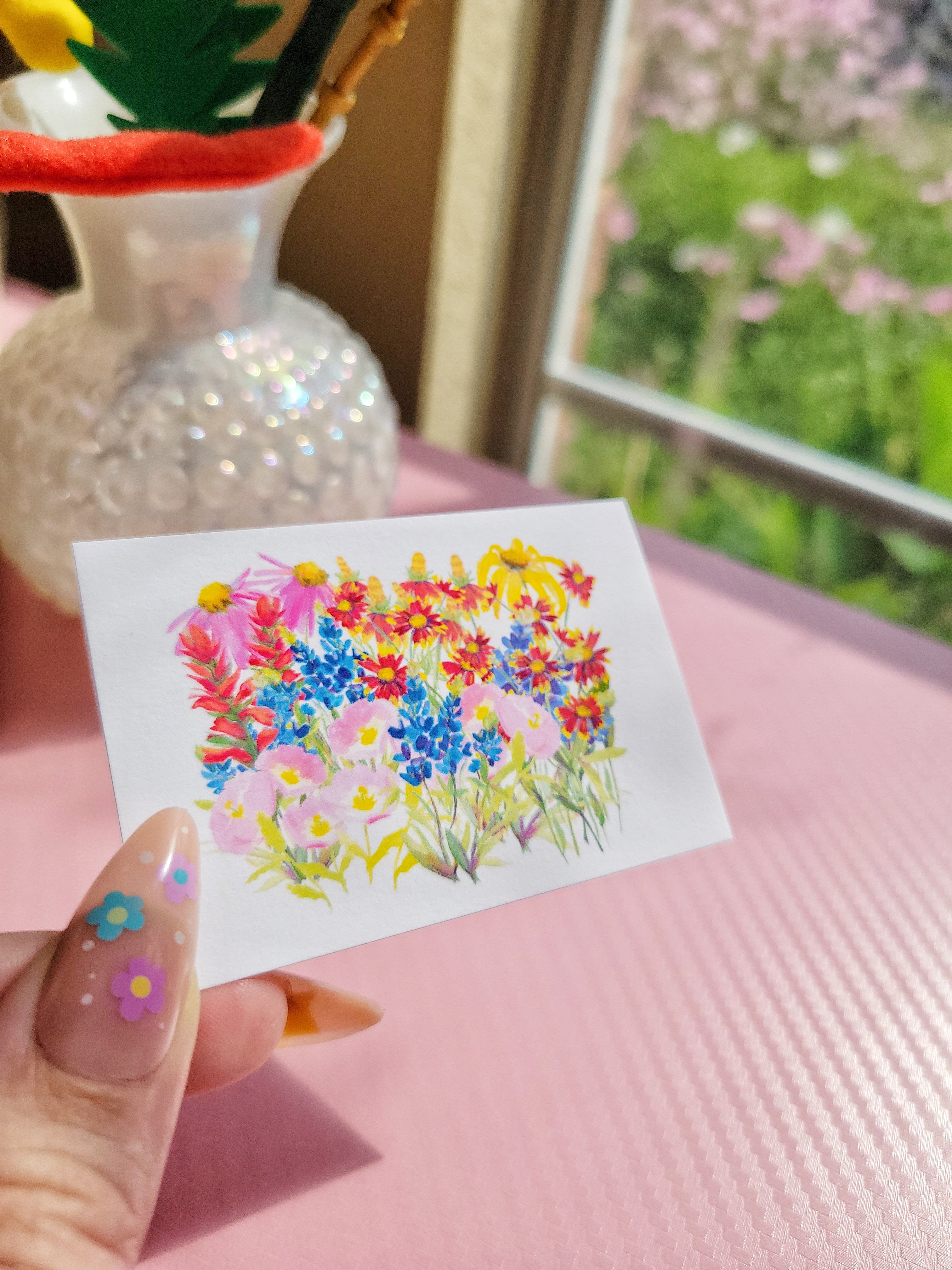 Texas wildflowers mini archival art print