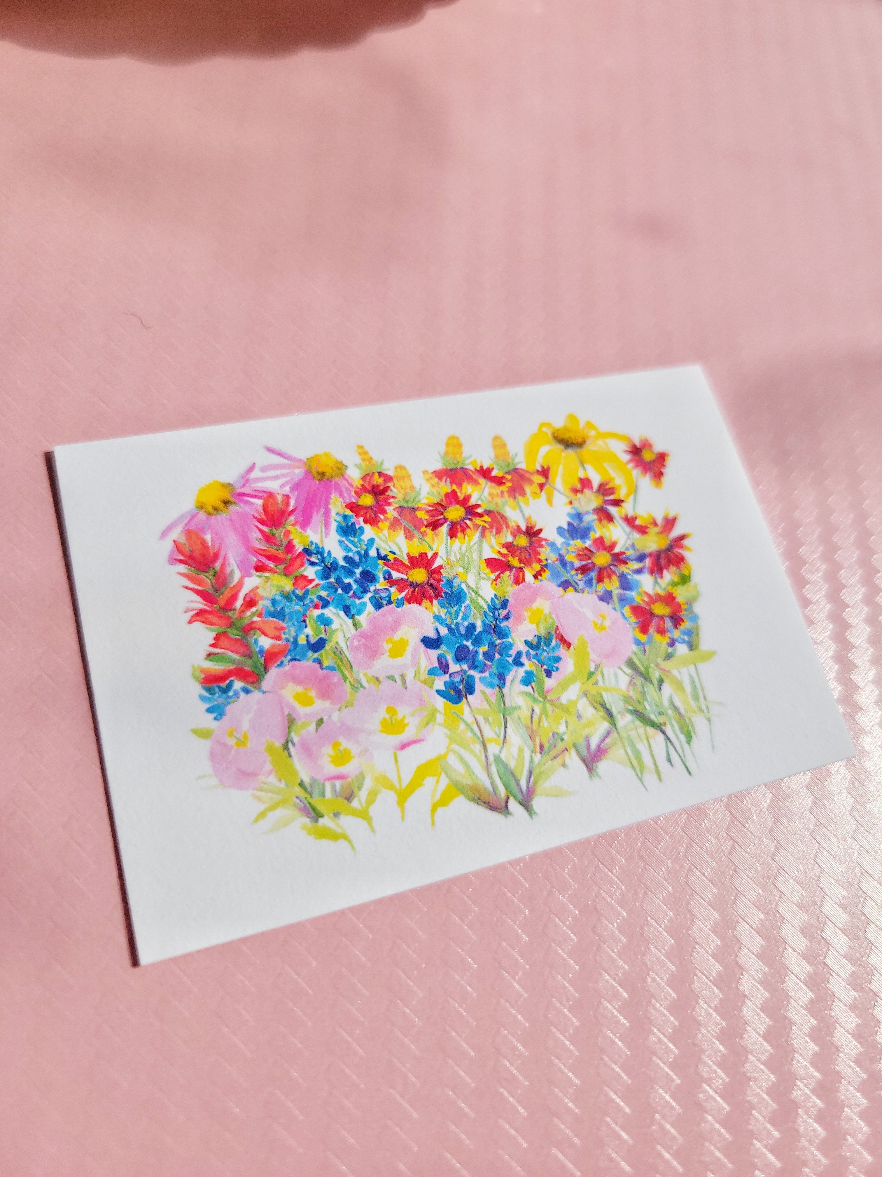 Texas wildflowers mini archival art print