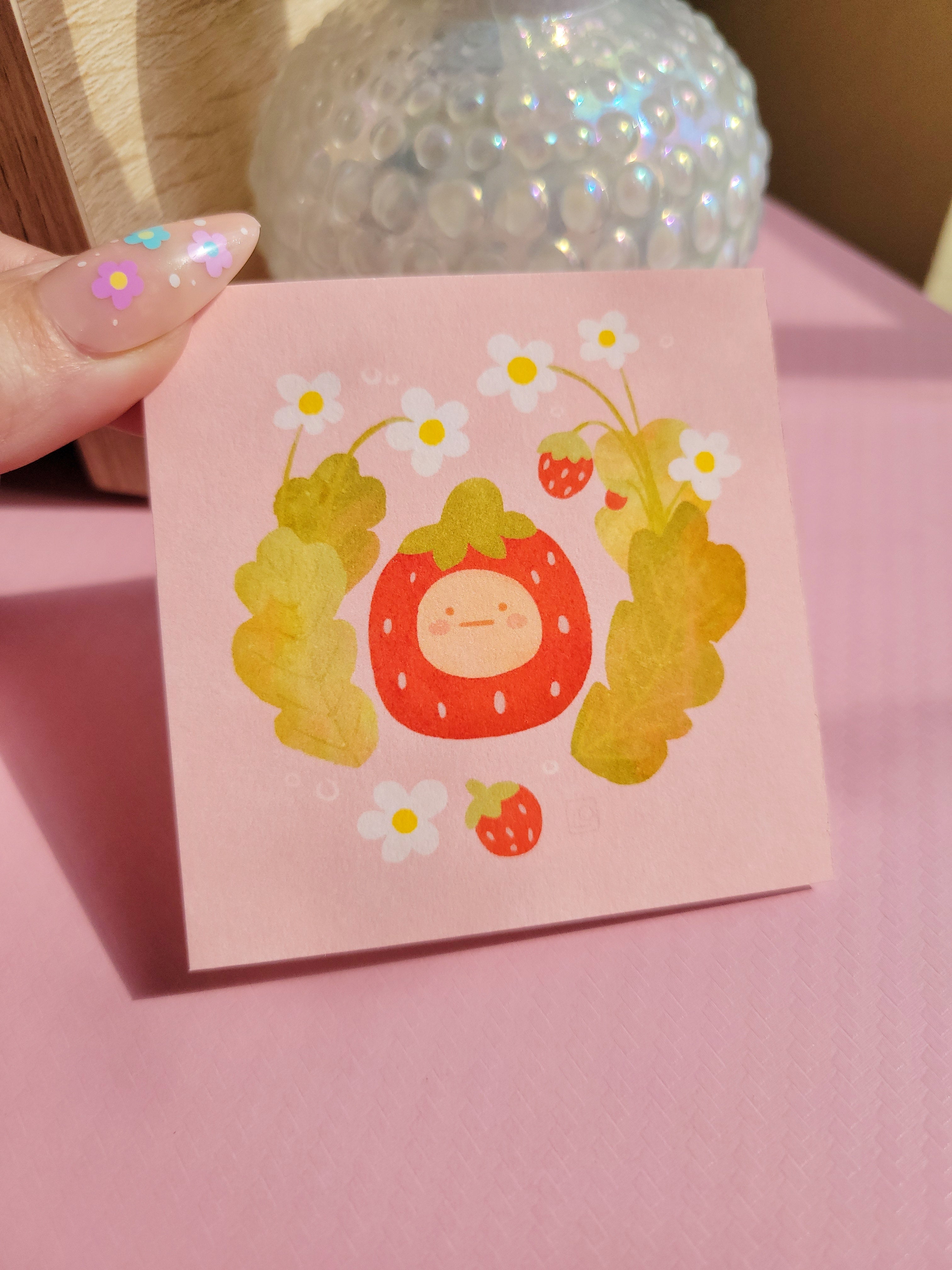 strawberry baby mini archival art print