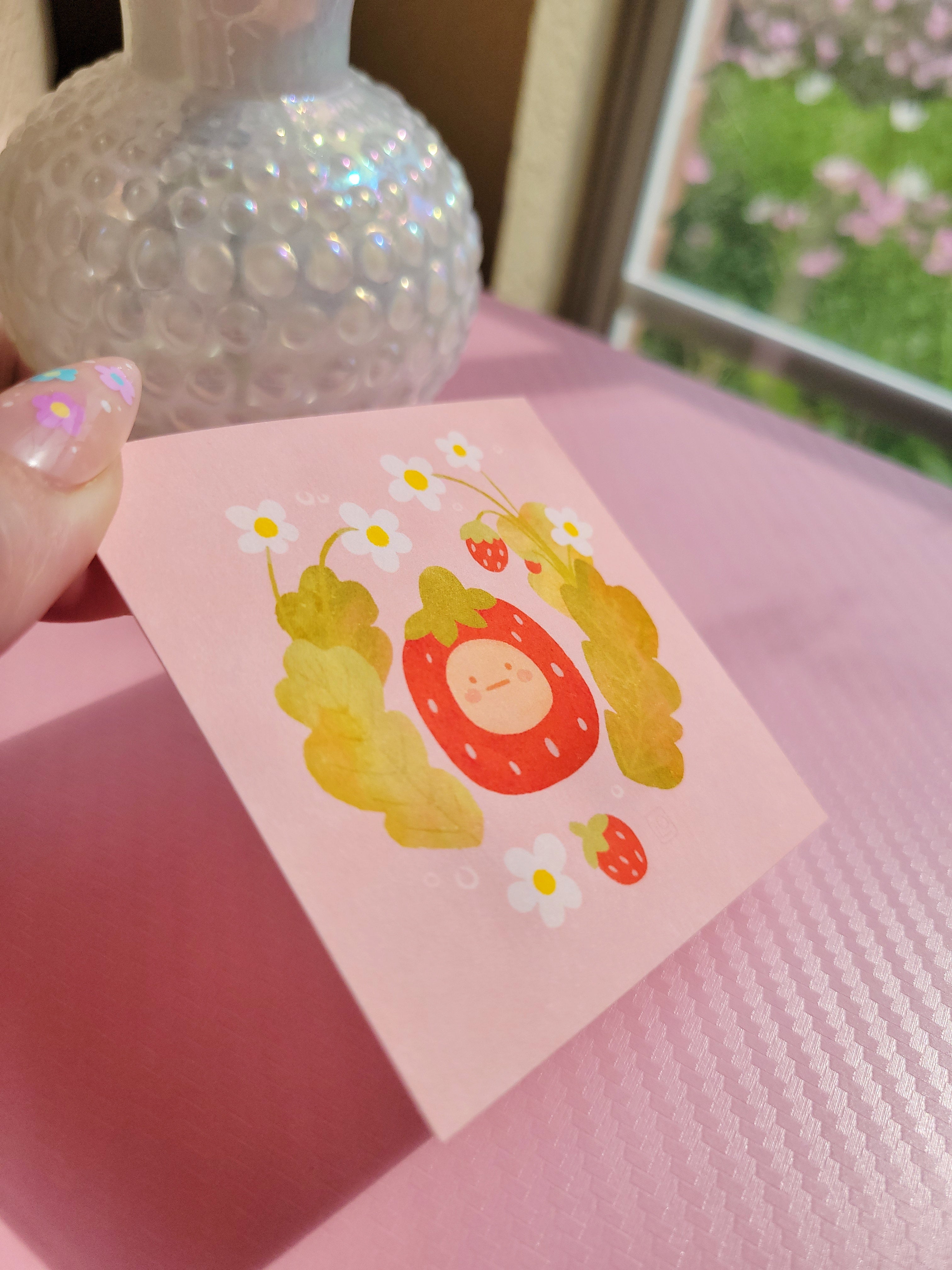 strawberry baby mini archival art print