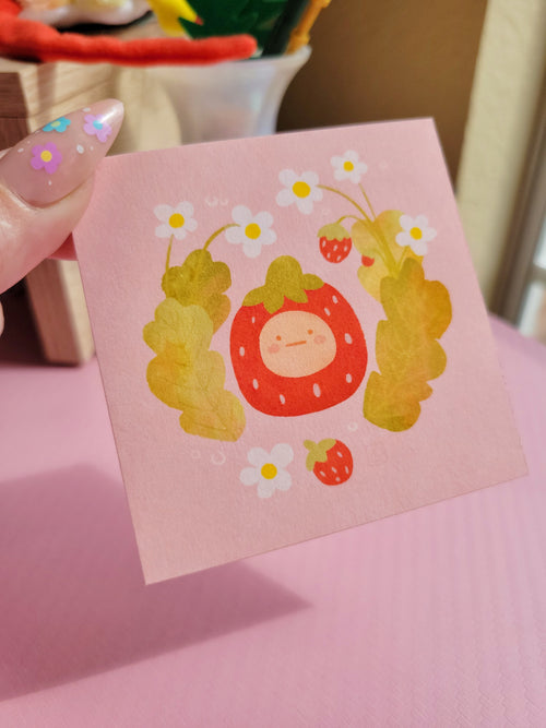 strawberry baby mini archival art print