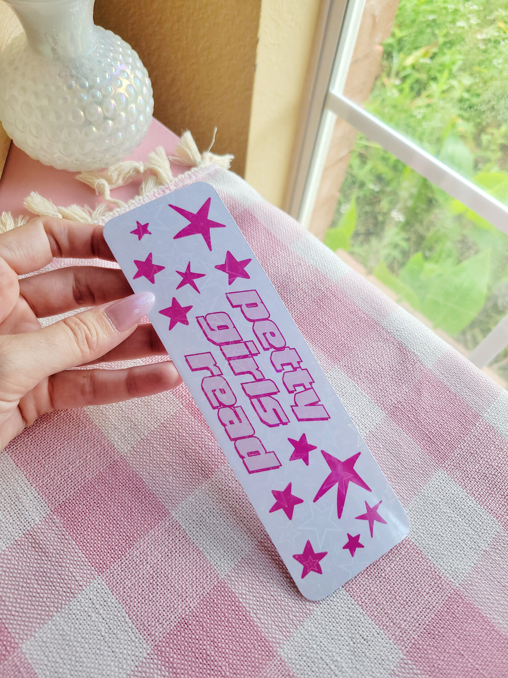 petty girls read holographic bookmark