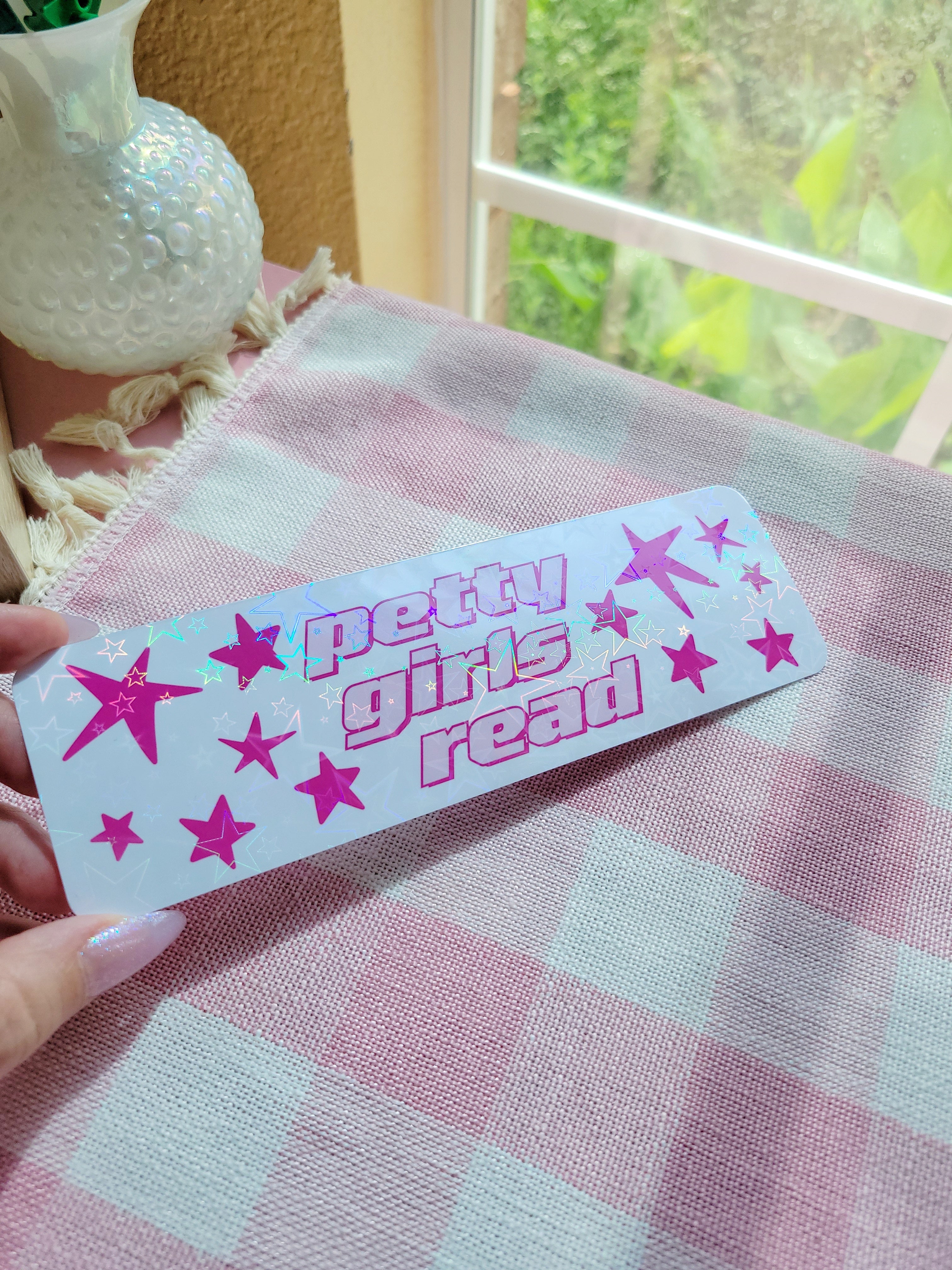 petty girls read holographic bookmark