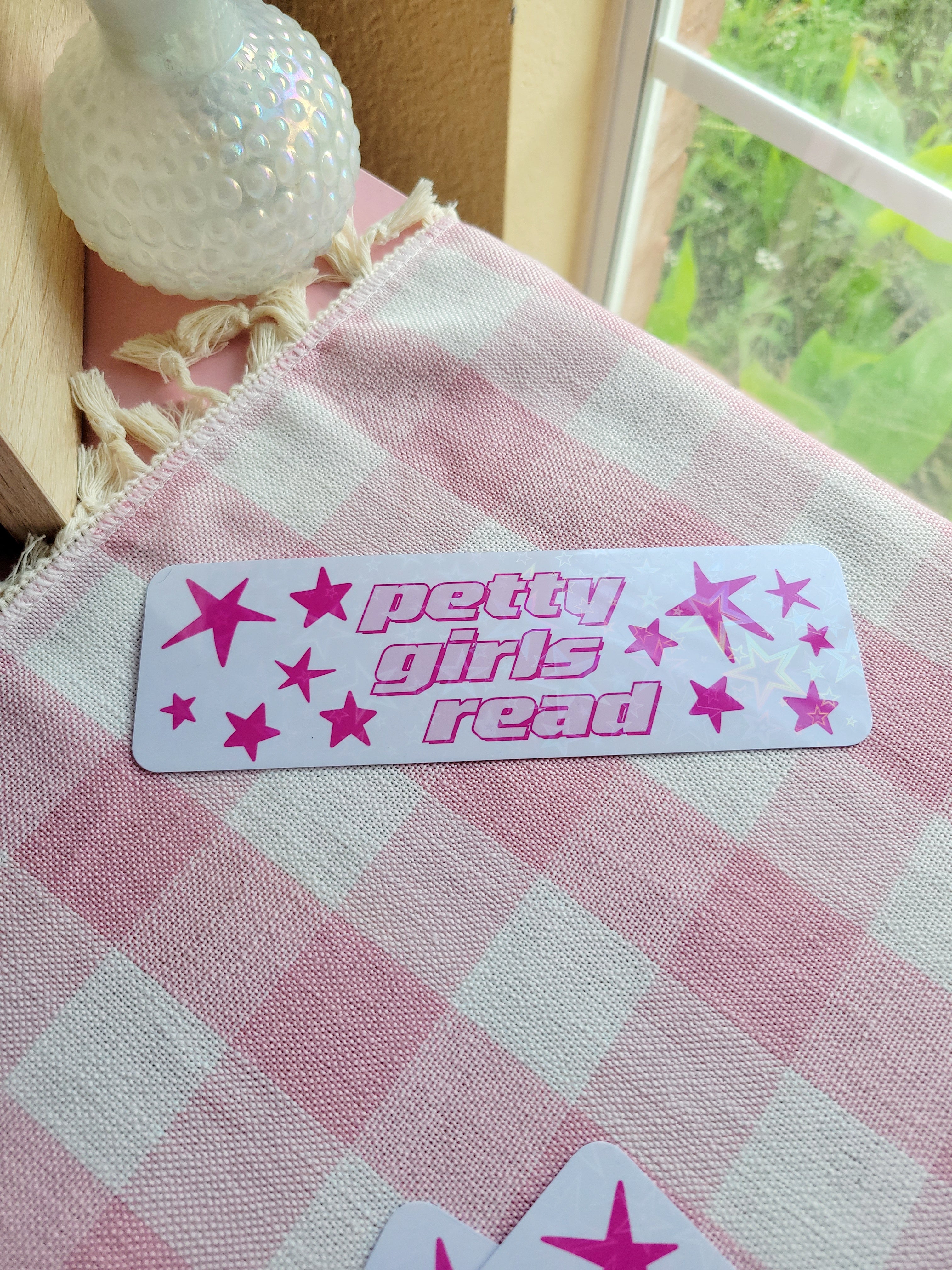 petty girls read holographic bookmark
