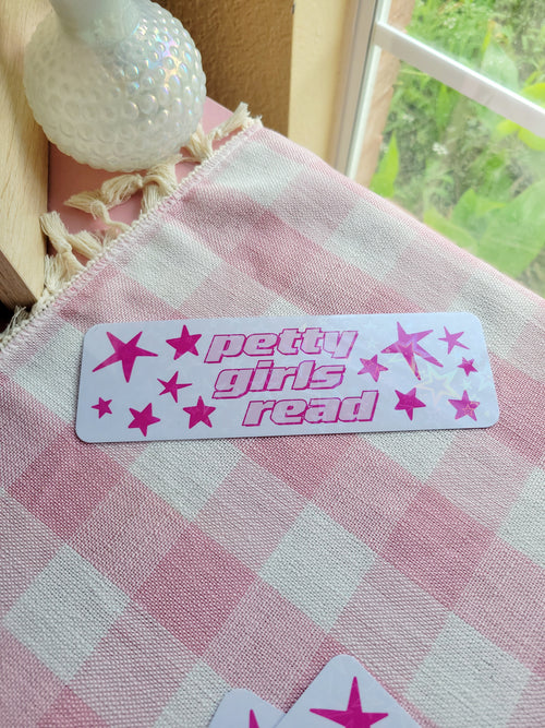 petty girls read holographic bookmark