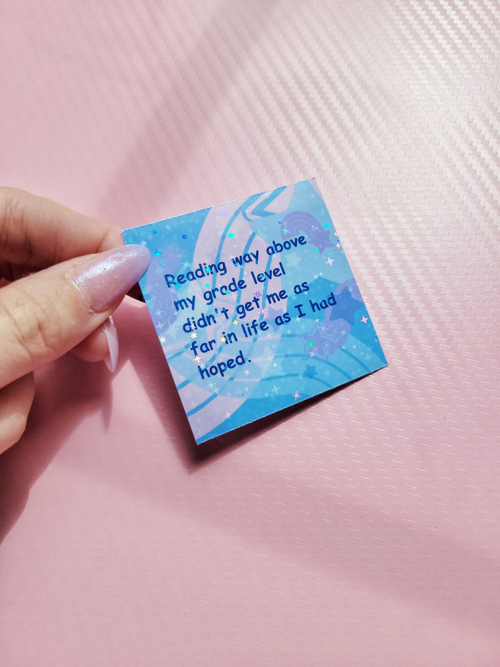 reading way above my grade level holographic sticker