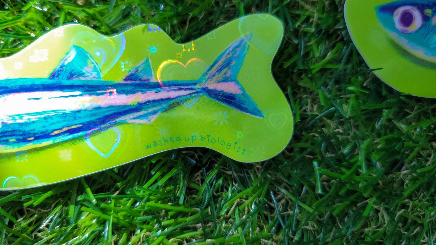 💖 limited edition holographic hearts sardine sticker 💖