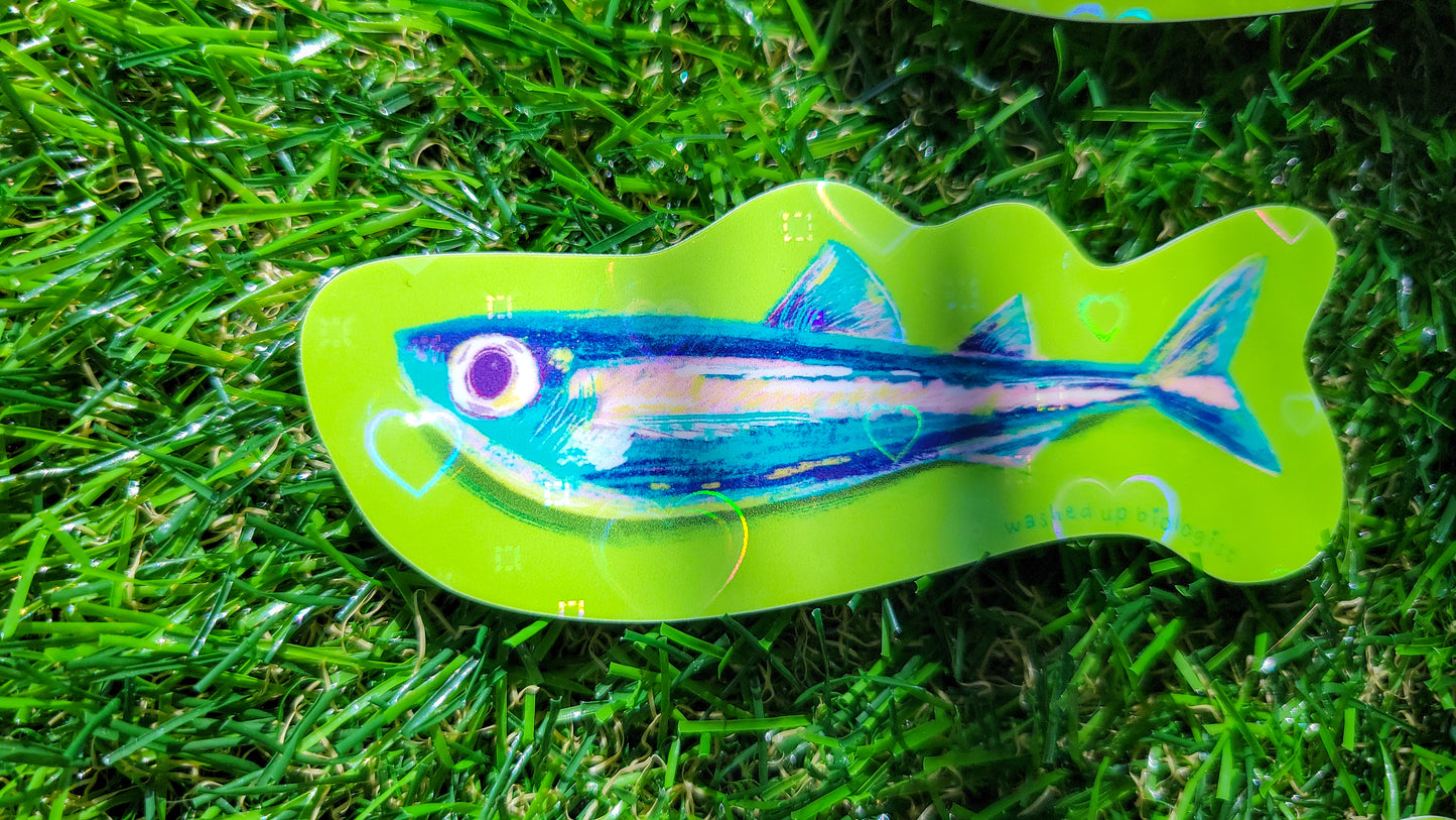 💖 limited edition holographic hearts sardine sticker 💖