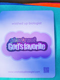 clearly not God's favorite sticker